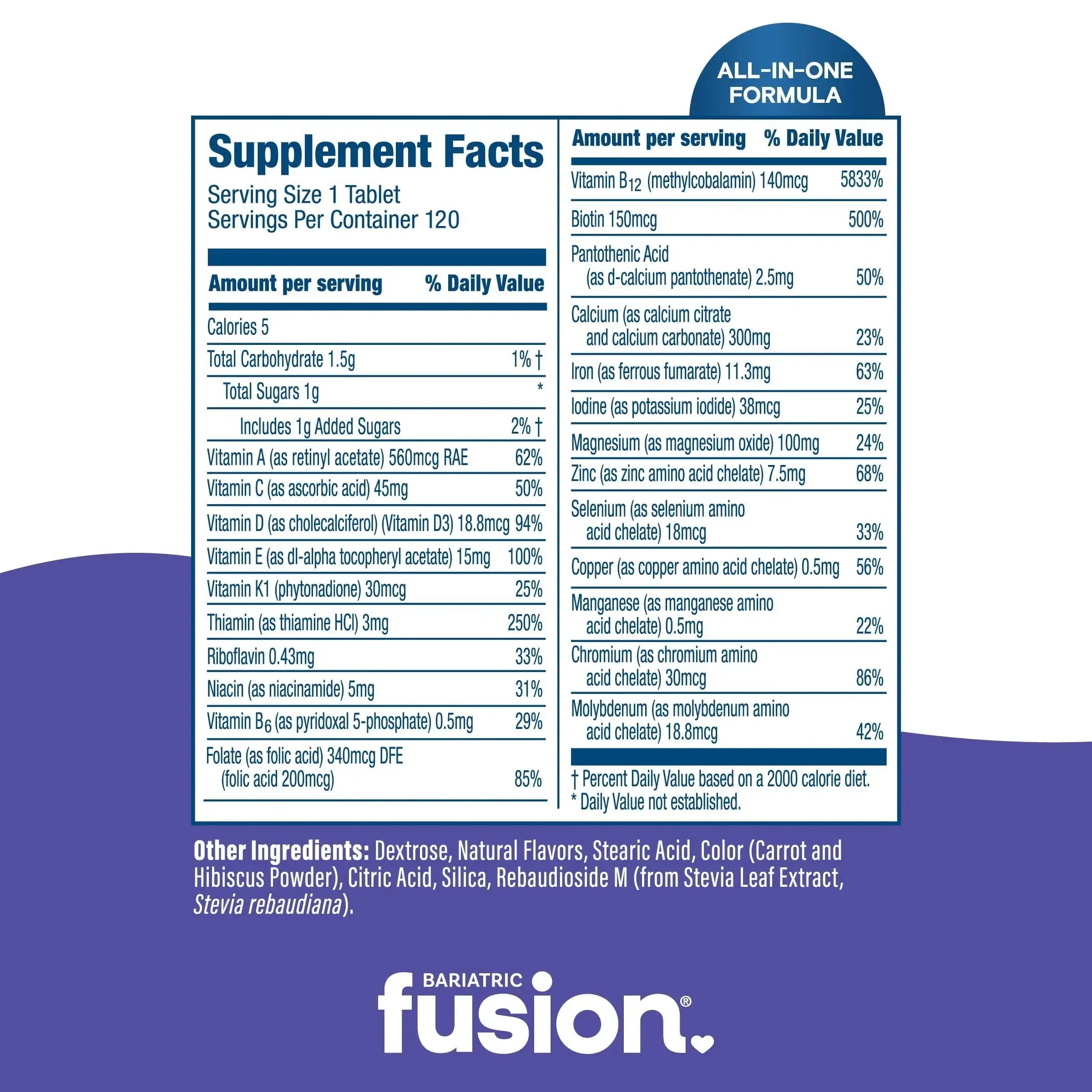 Bariatric Fusion Very Berry Complete Chewable Bariatric Multivitamin with Iron and Vitamin K for Bariatric Surgery Patients Including Bariatric Fusion Au supplements