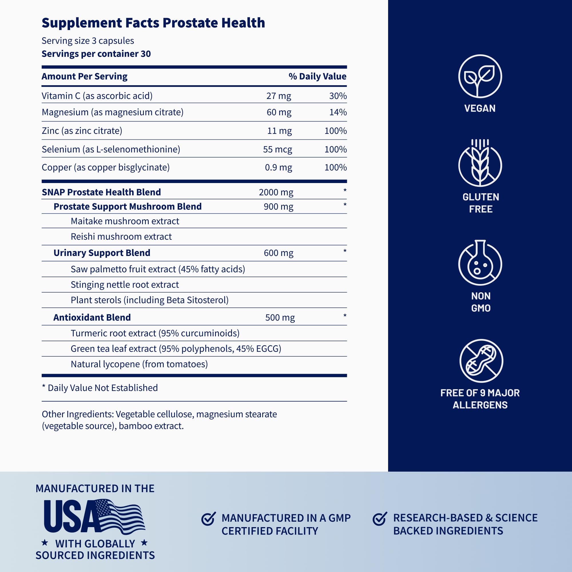 Snap Supplements Prostate Health Supplement with Saw Palmetto for Men, DHT Blocker - Helps Support Male Urinary Tract and Prostate for Mens Health
