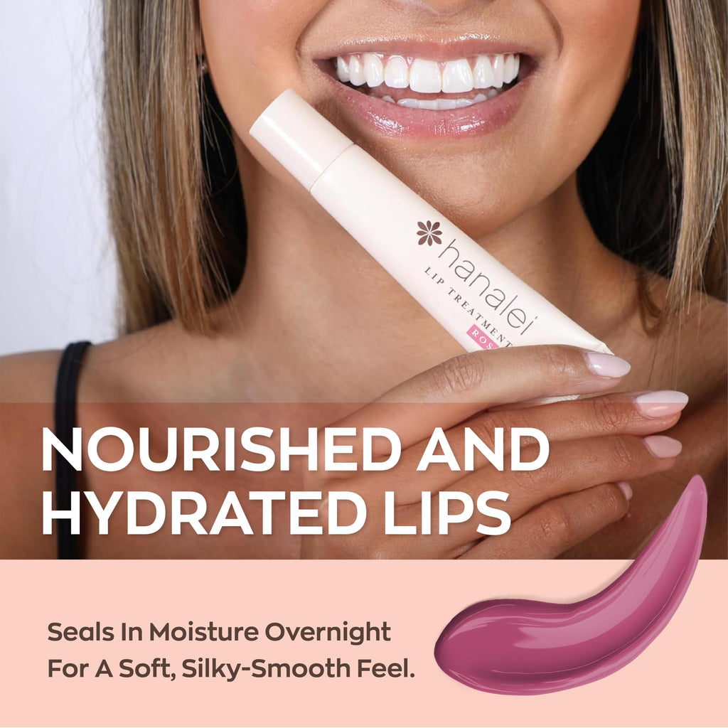 Hanalei Lip Treatment for Dry, Chapped Lips – Intensive Overnight Moisturizer with Kukui Oil