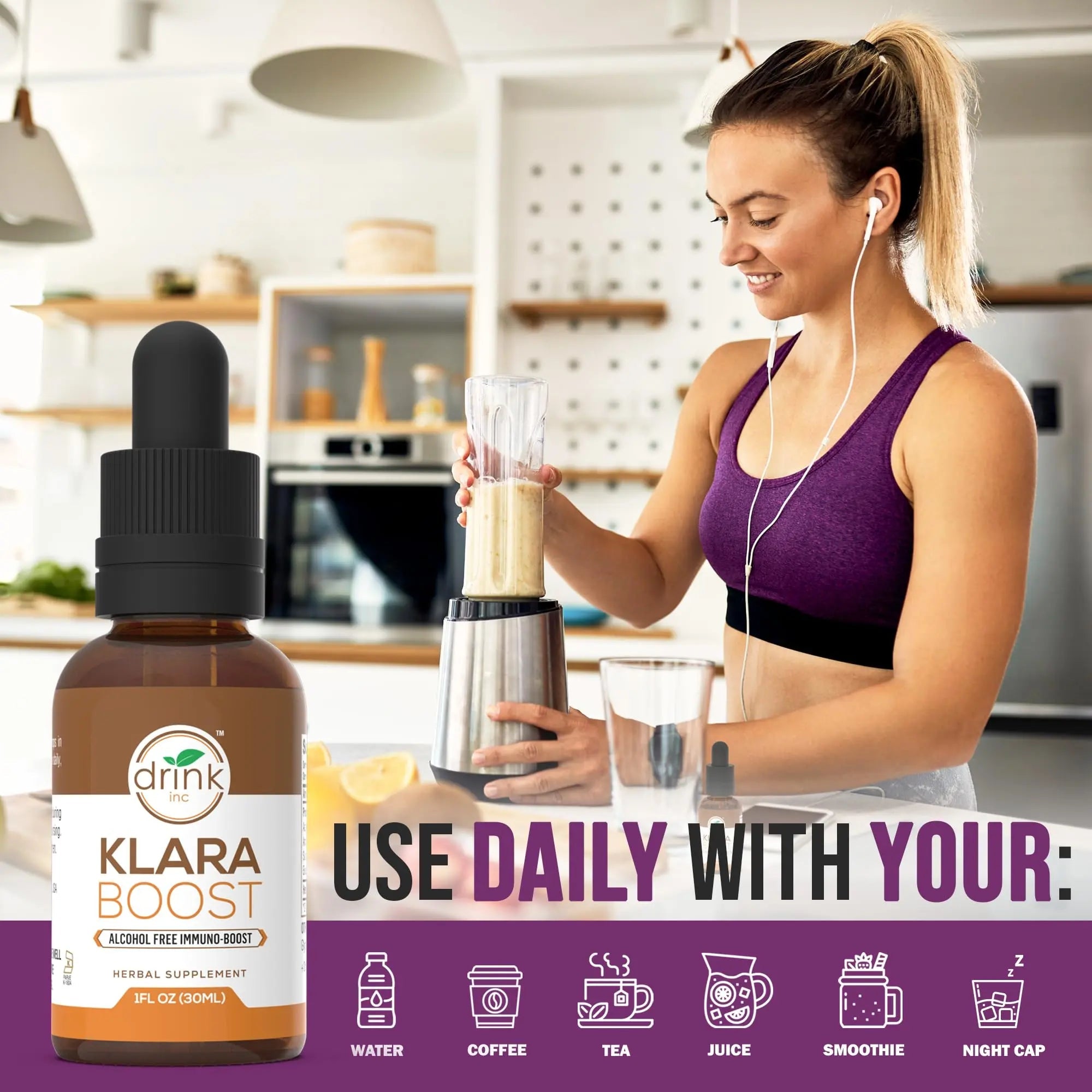 Drink Inc Klara Boost Alcohol Free Immuno-Boost | 30ML Herbal Supplement Drink Inc Au supplements