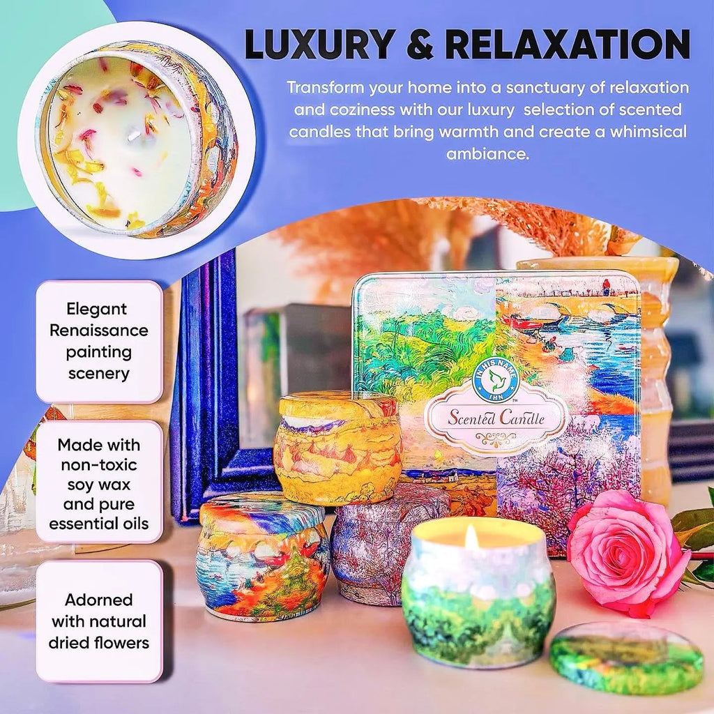 Scented Candles Gift for Women, 4 Pack, Reusable Tin Box, Luxury Candles for Home In His Name Au supplements