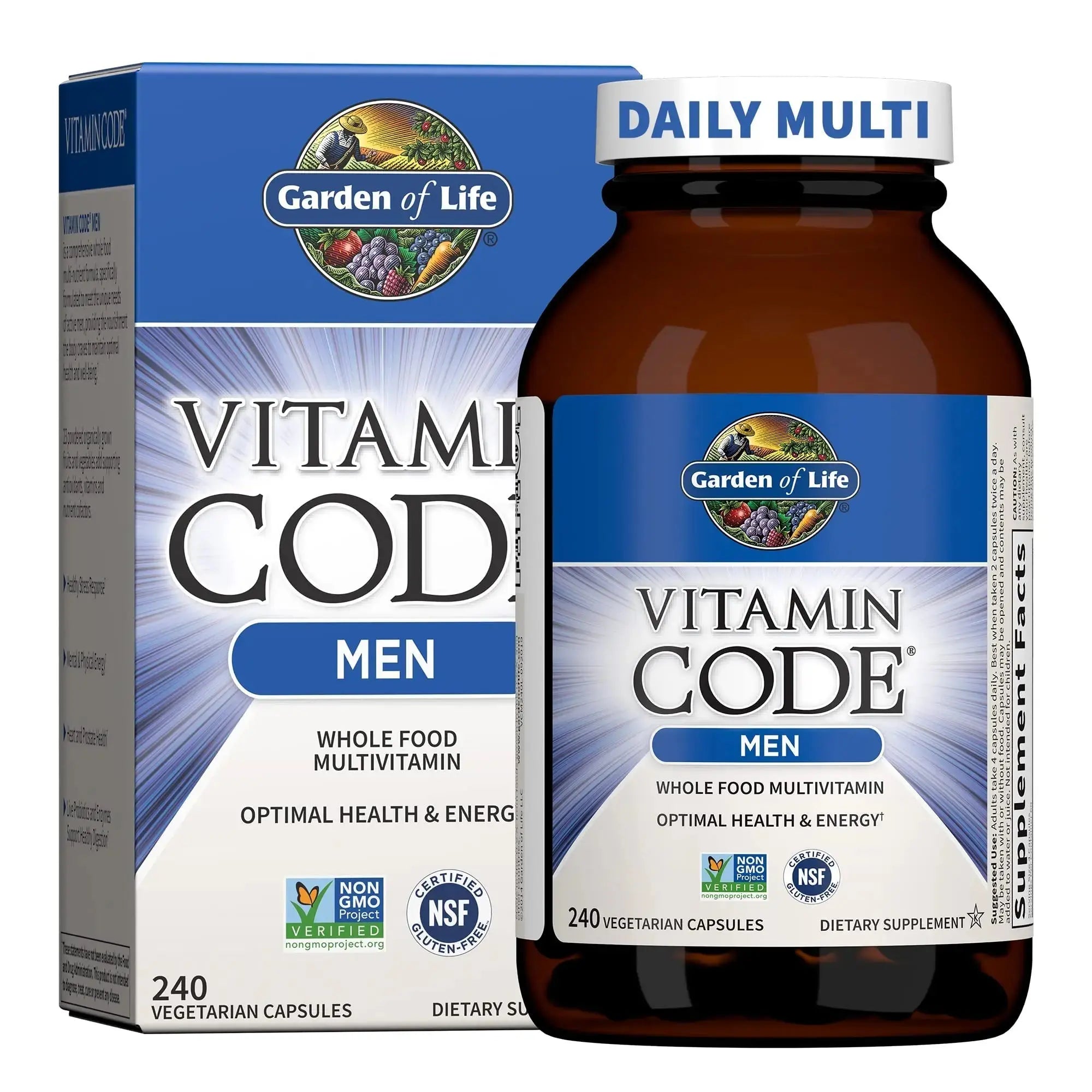 Garden of Life Vitamin Code, Whole Food Multivitamin for Men, 240 Vegetarian Capsules Garden of Life Au supplements