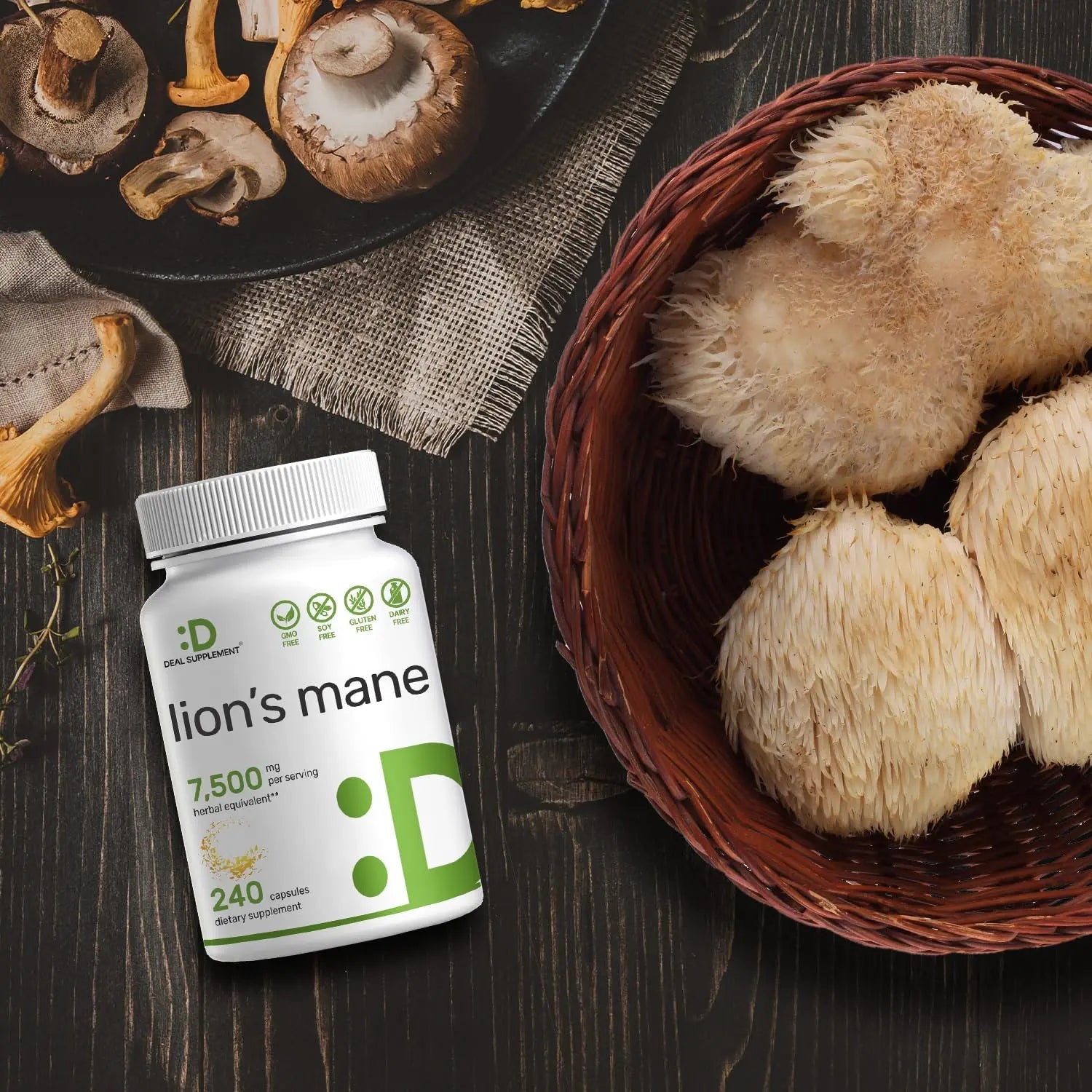 Lions Mane Mushroom Supplement, 7,500mg Per Serving, 240 Capsules – Active Fruiting DEAL SUPPLEMENT Au supplements