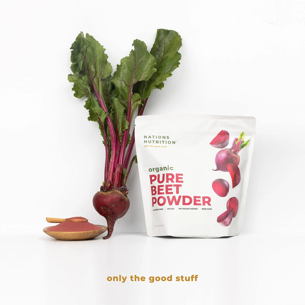 Nations Nutrition Pure Beet Root Powder Organic - Nitric Oxide Circulation Superfood Nations Nutrition Au supplements
