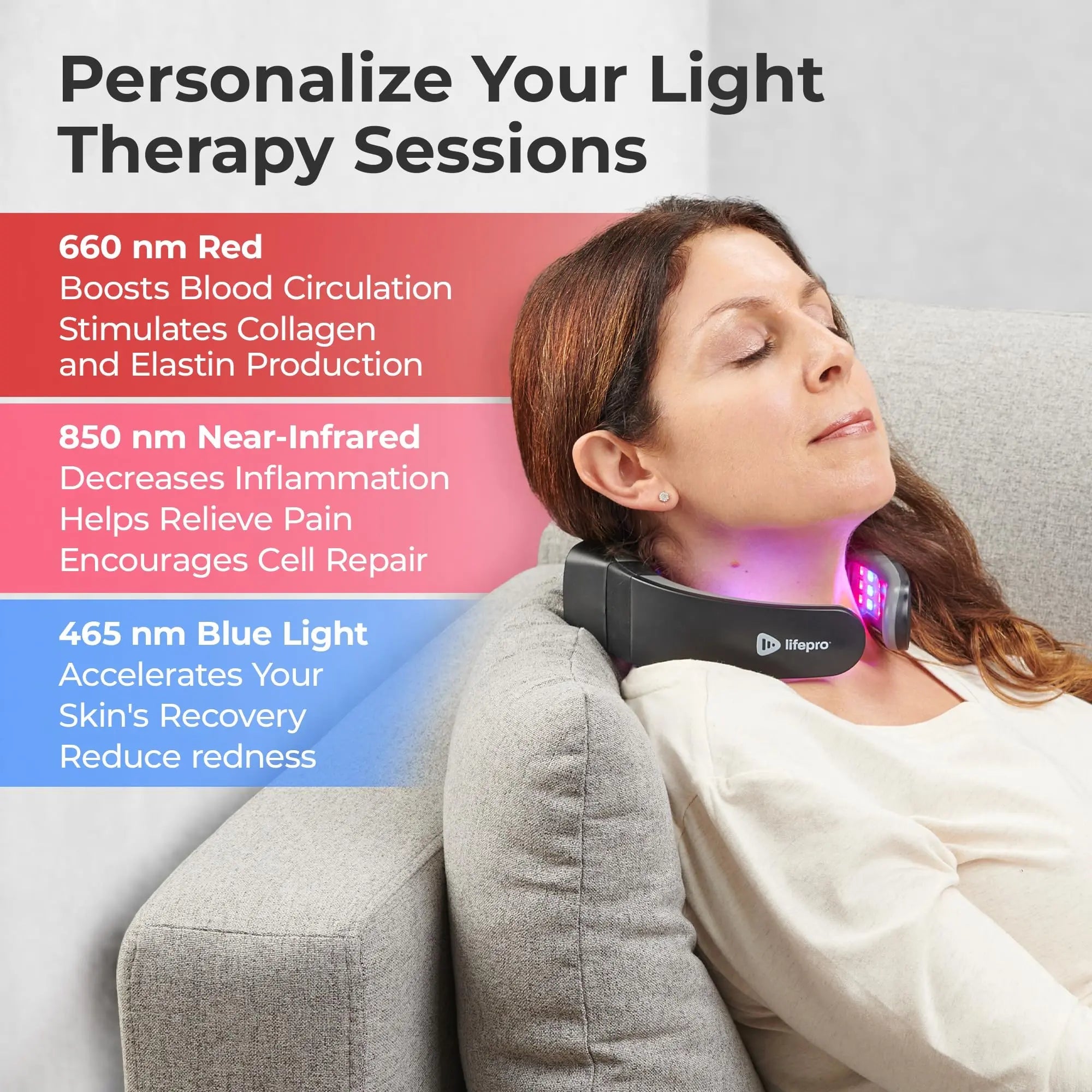 Lifepro Red Light Therapy for Neck - Compact & Rechargeable Red Light Therapy Device- On-The-Go LifePro Au supplements