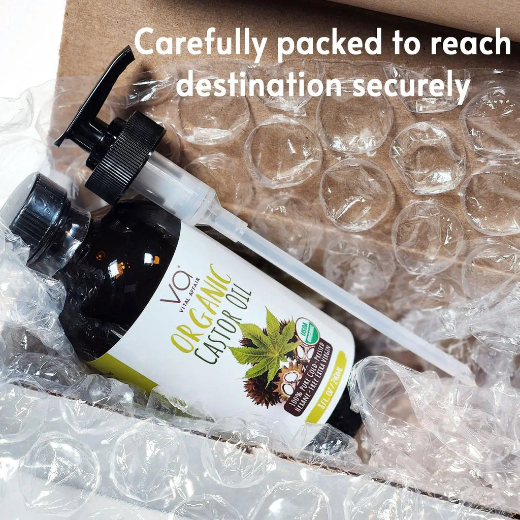 VITAL AFFAIR Castor Oil Organic Cold Pressed Unrefined Glass Bottle- USDA Certified Organic Castor Oil VITAL AFFAIR Au supplements