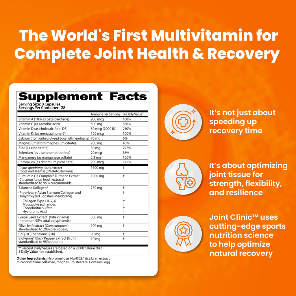 SaltWrap Joint Clinic - Multivitamin for Joint Health and Recovery - with Type II Collagen, C3 Turmeric, Cissus, and Hyaluronic Acid - 224 Capsules SaltWrap Au supplements