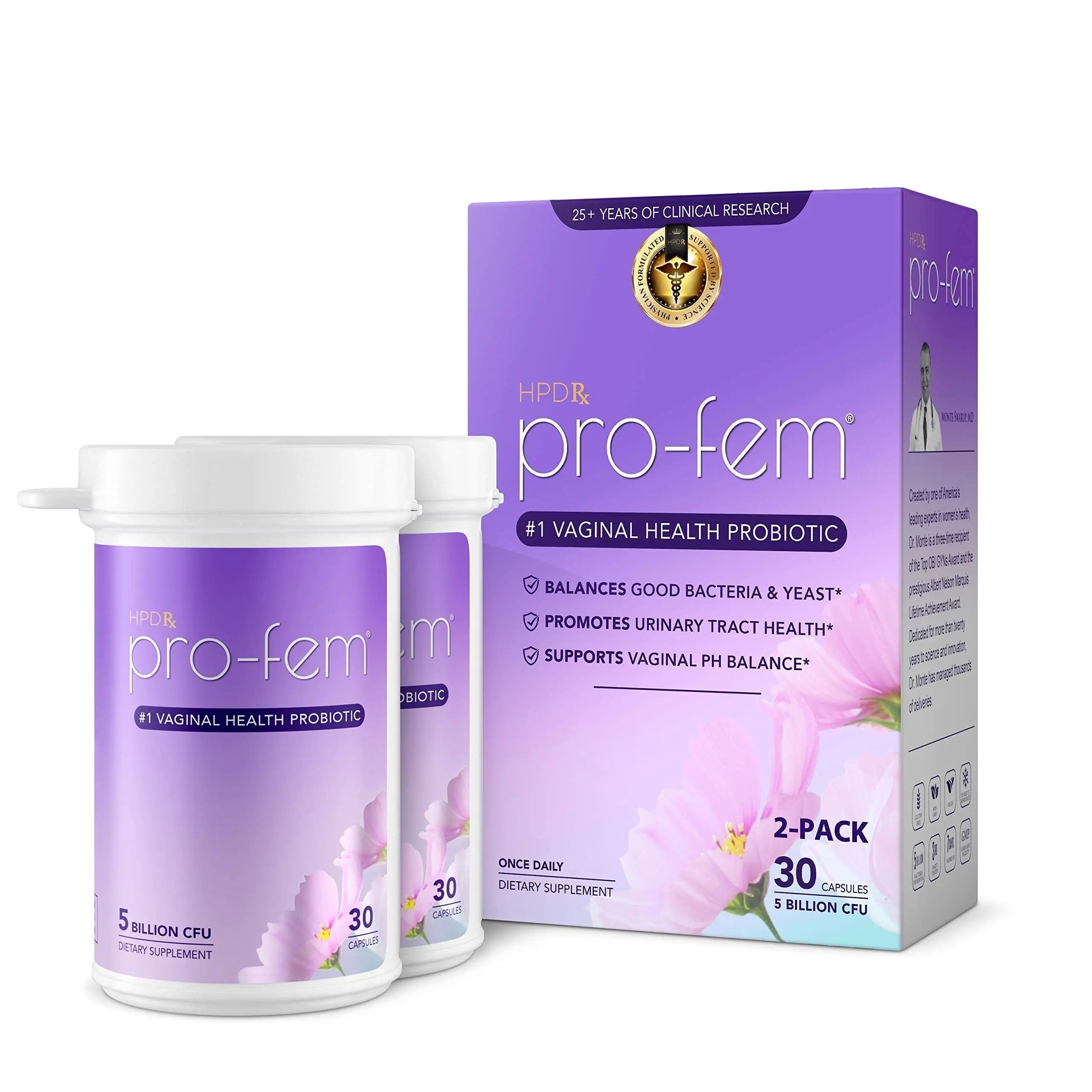 HPD Rx Pro-Fem #1 Vaginal Health Probiotic | Vaginal Probiotics | Clinically Proven to Promote Yeast & PH HPD Rx Au supplements