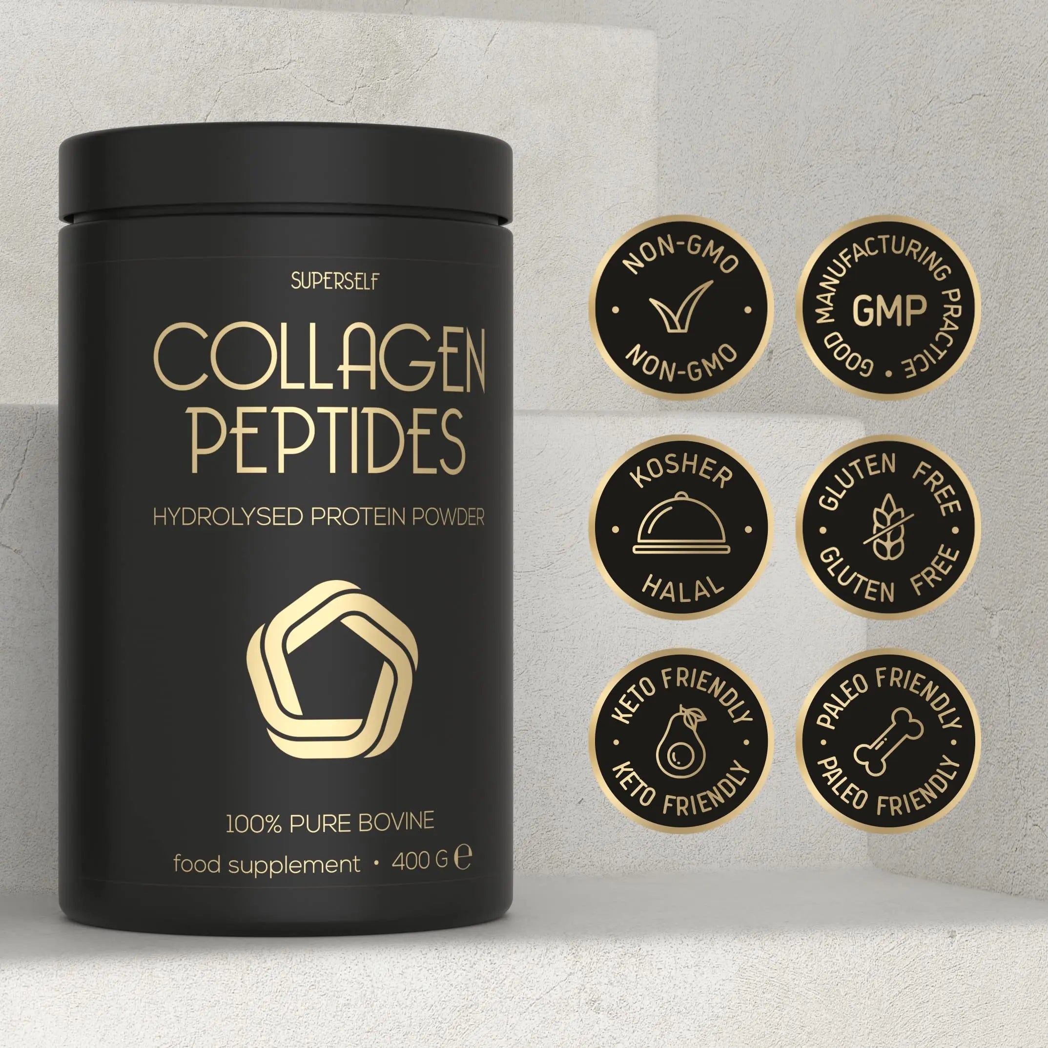 Premium Collagen Powder - Collagen Supplements for Women & Men - Pure Bovine Collagen Peptides 400g SuperSelf Au supplements