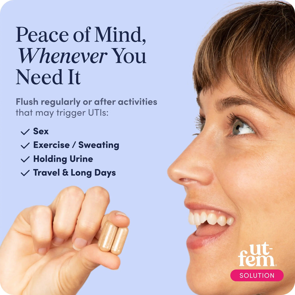 UT-Fem Solution - Fast-Acting Urinary Tract Flush for Women, Proactive UTI Support, Promotes Cleansing & Comfort, Clinical-Strength D-Mannose, Cranberry, and Natural Ingredients - 60 Vegan Capsules UT-Fem Au supplements