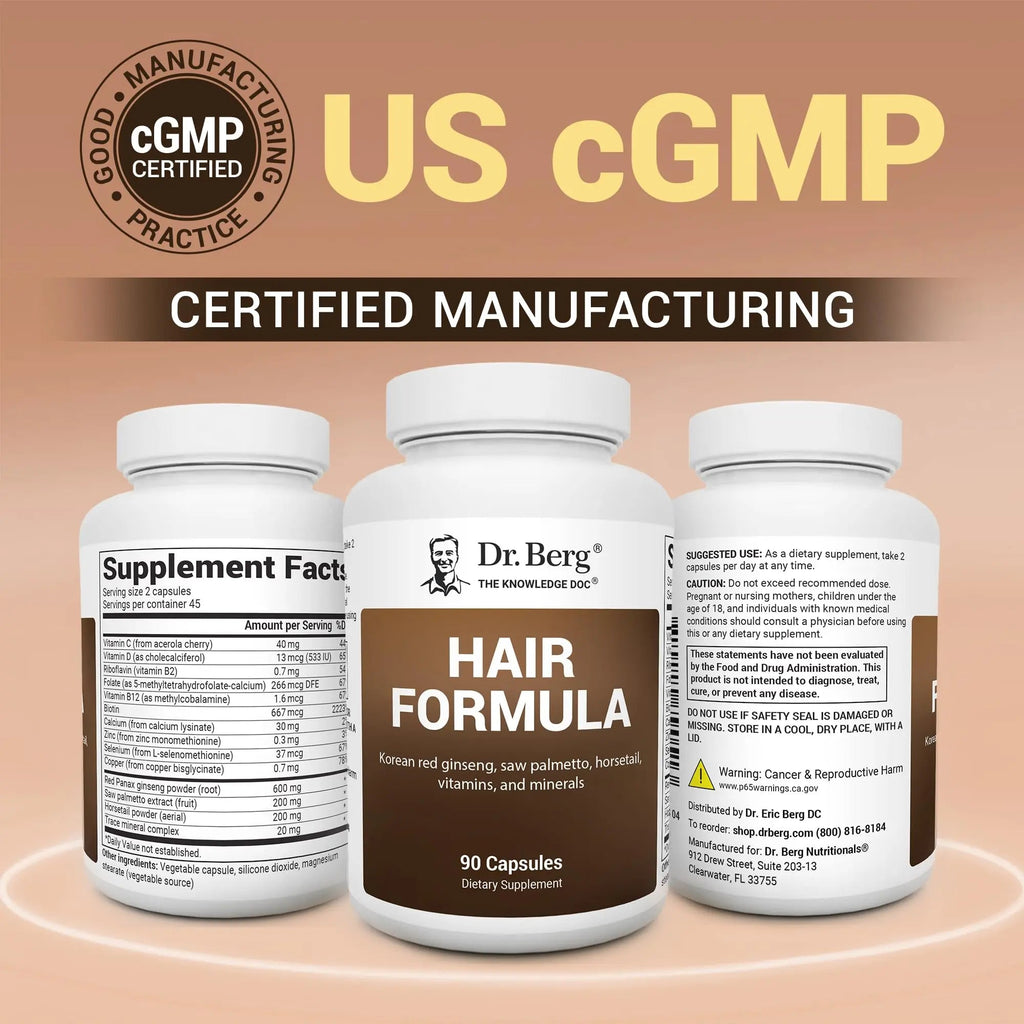 Dr. Berg All-in-One Vitamins for Hair, Skin, & Nails - Advanced Formula with Biotin, Saw Palmetto, DHT Blocker, & Trace Minerals - 90 Veg Capsules Dr. Berg Nutritionals Au supplements