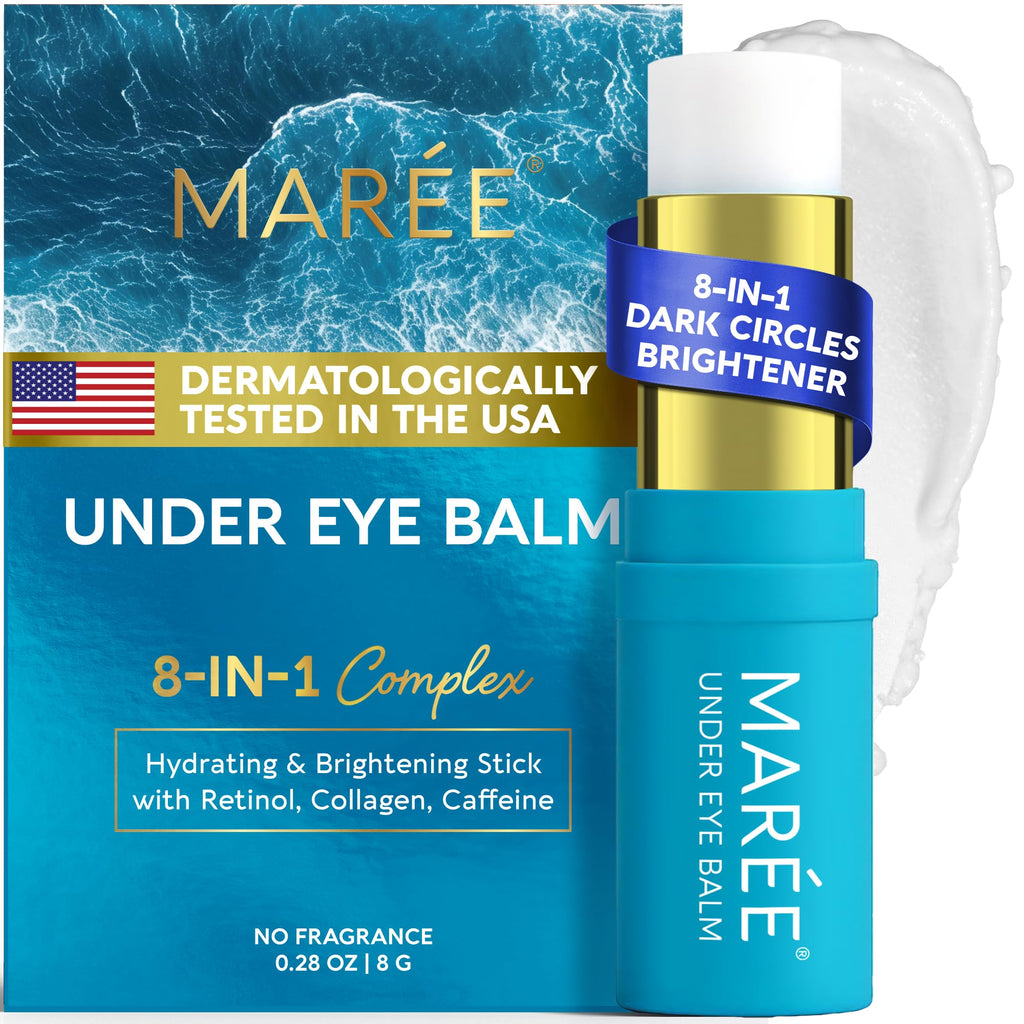 MAREE Under Eye Balm Stick Hydrating – Retinol Caffeine Under Eye Brightener Stick for Older Women – Collagen Undereye Cream