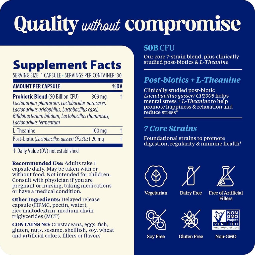 Enzymedica SubCulture Probiotics for Mood, Stress, & Sleep, 50 Billion CFU, Promotes Relaxation, Immune + Digestive Health & Regularity, 30 Count Enzymedica Au supplements