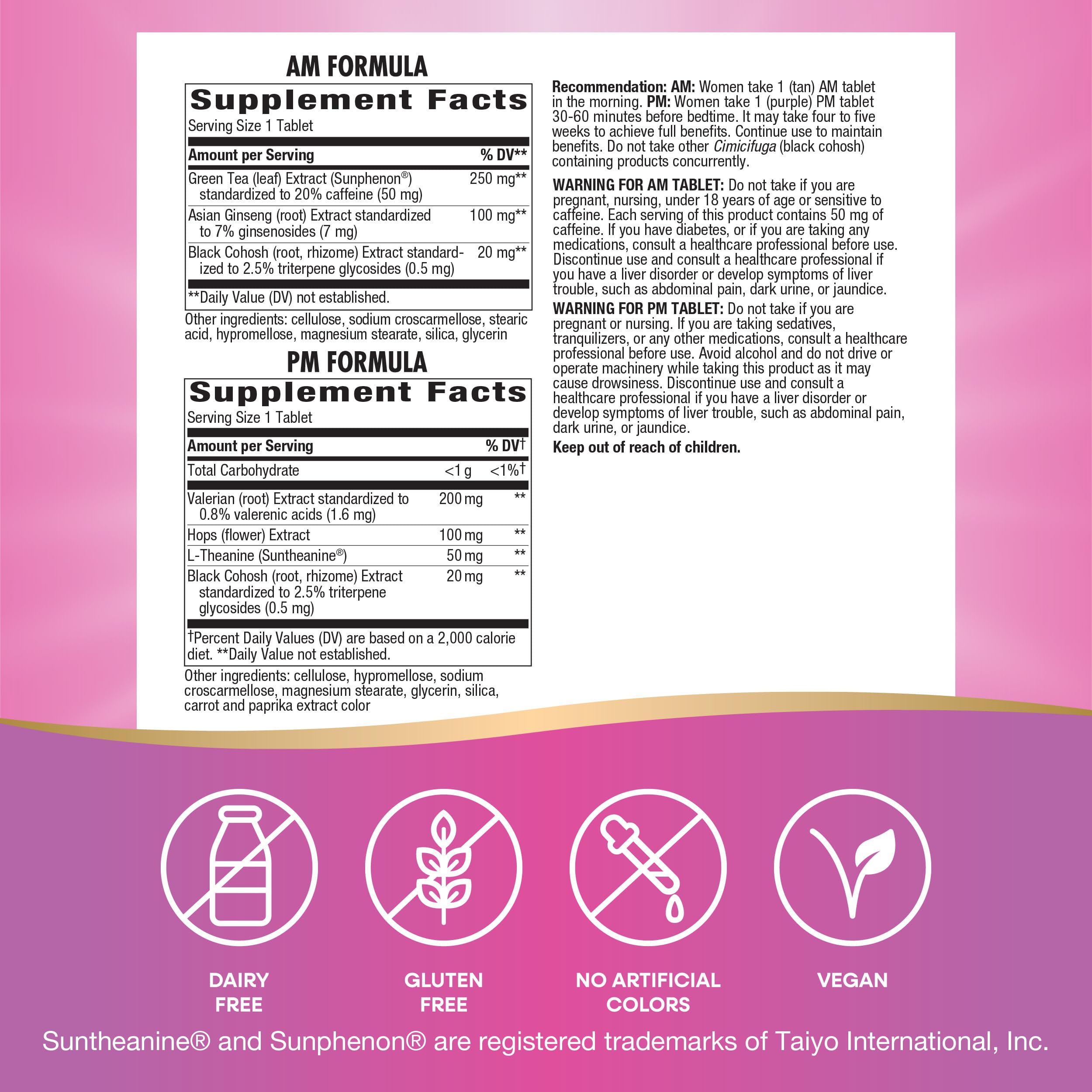 Enzymatic Therapy AM/ PM Menopause Hormone-Free Formula Daytime Energy & Restful Sleep (60 Count) Nature's Way Au supplements