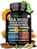 Adndale Sea Moss Capsules - Sea Moss Blend with Ashwagandha, Turmeric- 90 Count