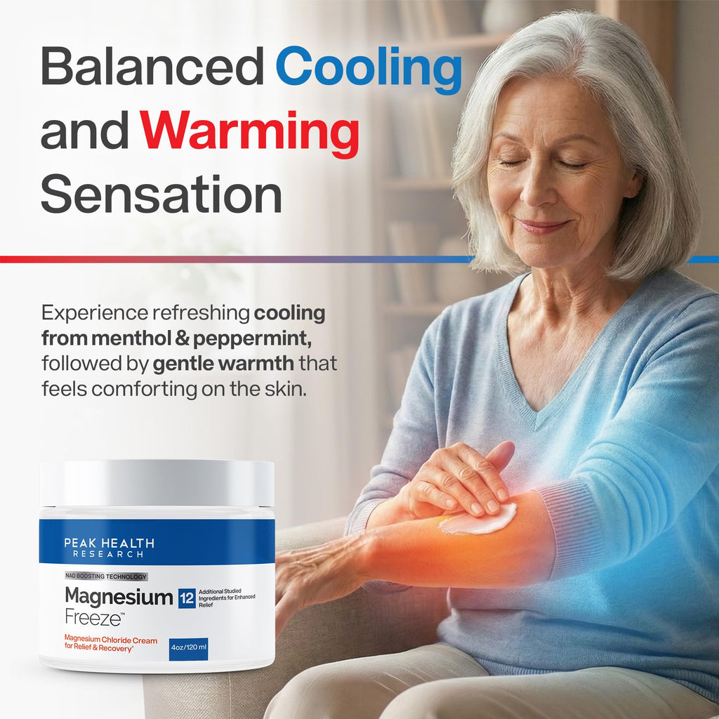 Magnesium Freeze - Topical Magnesium Cream with Niacinamide for Joints, Low Back, Sciatic Nerve, Knee, Hip, & Foot - Fast Acting Cooling Formula - Lightweight, Non-Greasy - 4oz OsteoShield Au supplements