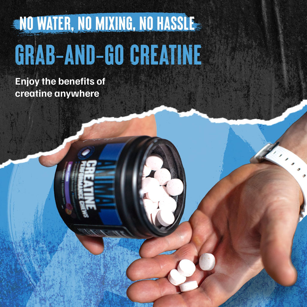 Animal Creatine Chews Tablets - Enhanced Creatine Monohydrate with AstraGin to Improve Absorption, Sea Salt for Added Pumps