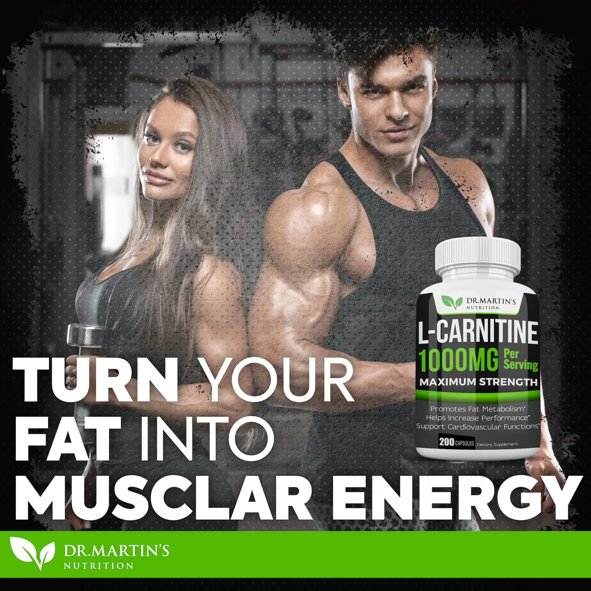 DR. MARTIN'S NUTRITION Extra Strength L-Carnitine - 200 Capsules - 1000mg Per Serving - Boost Your Metabolism and Increase Performance DR. MARTIN'S NUTRITION Au supplements