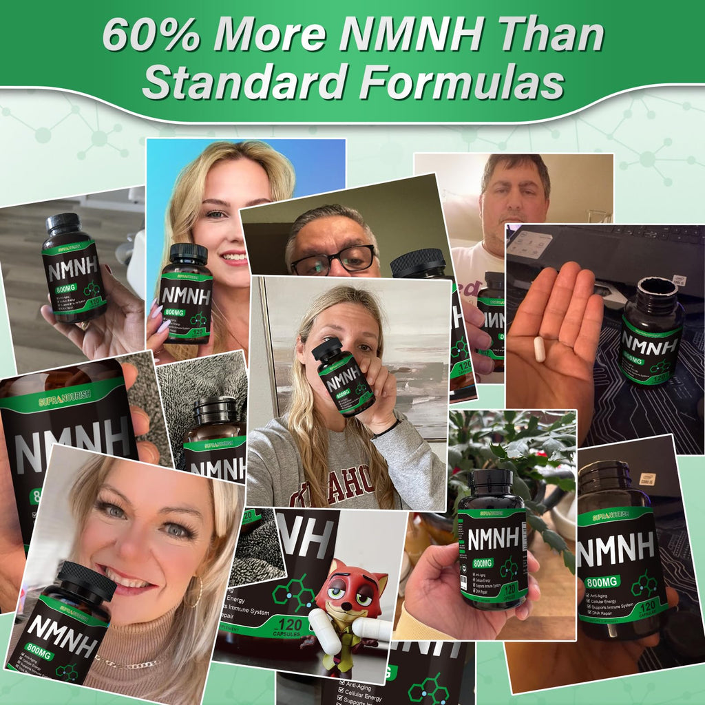 SUPRANOURISH Pure NMNH Supplement 120 Capsules - 800mg High-Purity NMNH Supplements, NAD Supplement for Boost NAD+ for Anti-Aging & Cellular Energy SUPRANOURISH Au supplements