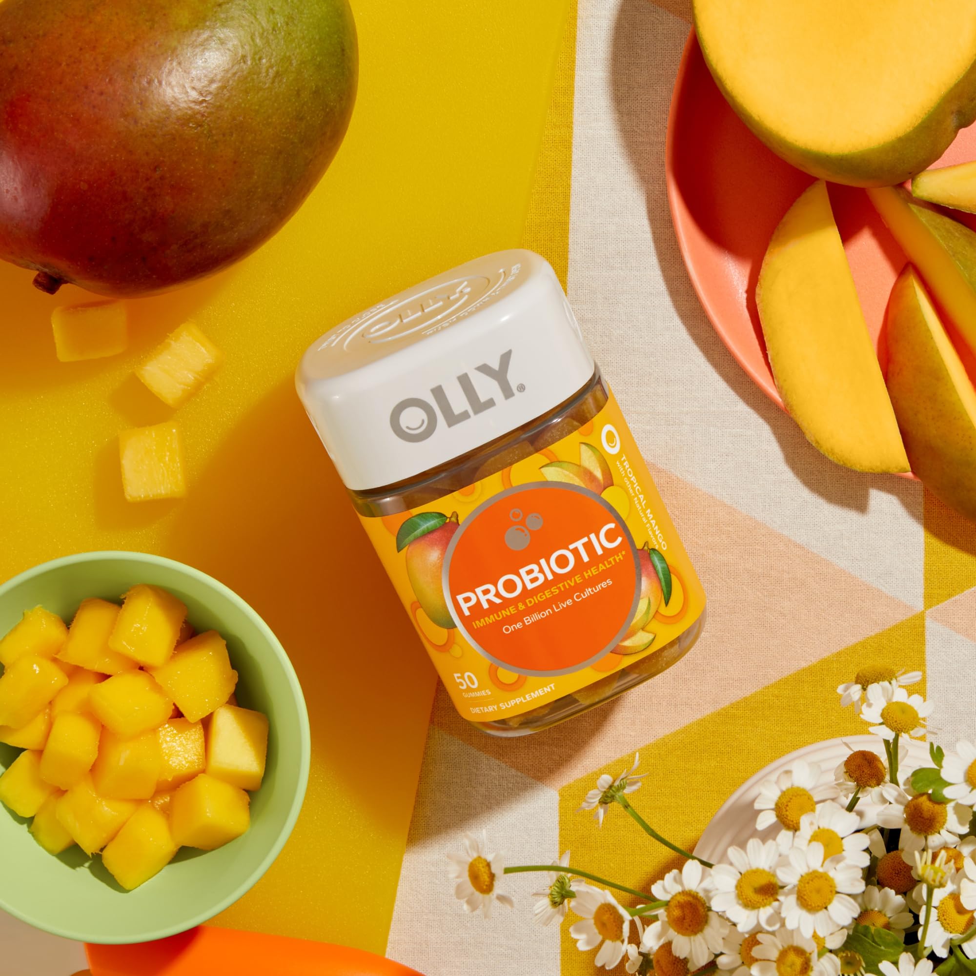 OLLY Probiotic Gummy, Immune and Digestive Support, 1 Billion CFUs, Chewable Probiotic Supplement, Mango, 25 Day Supply - 50 Count OLLY Au supplements
