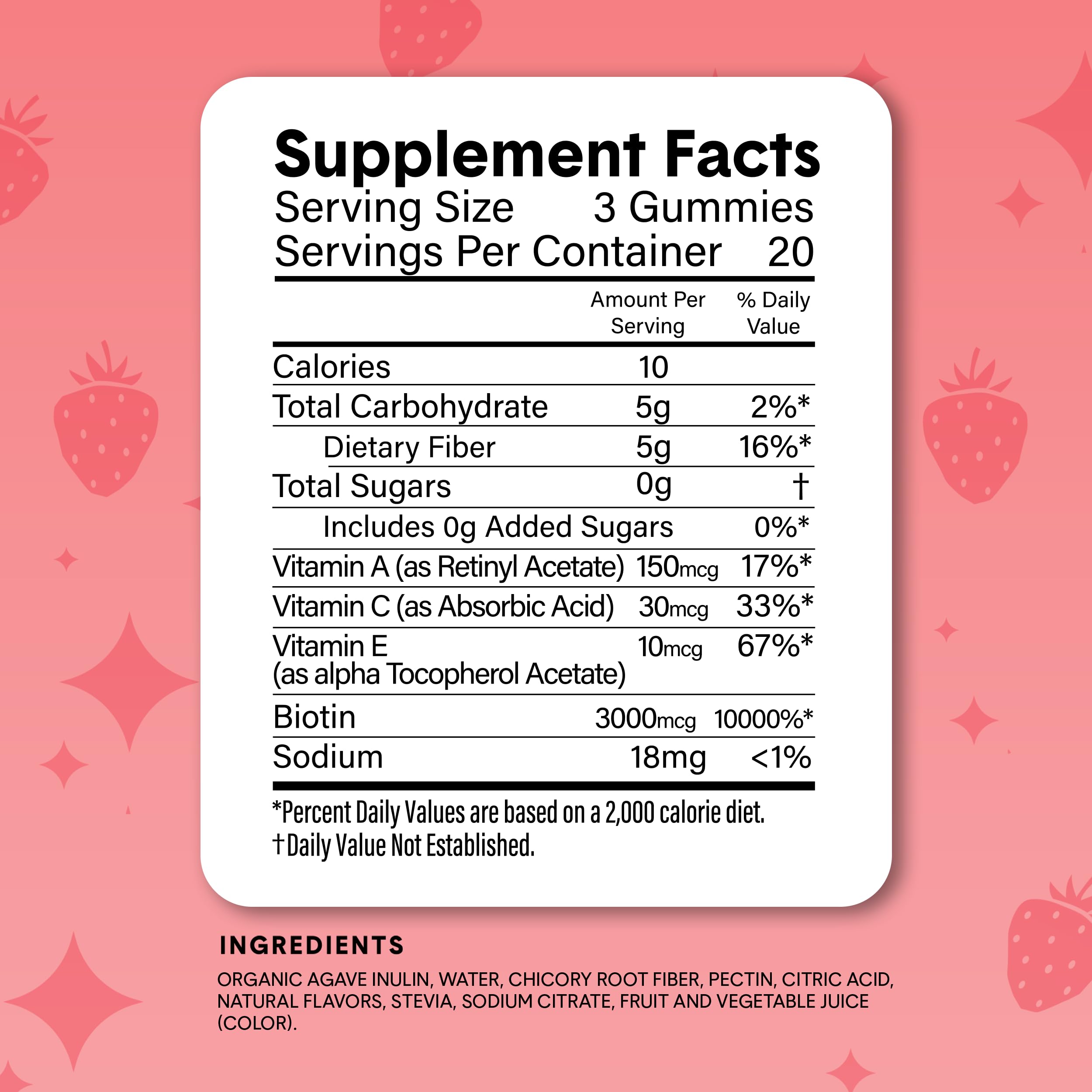 Bellway Super Fiber Gummies + Beauty – Sugar Free Fiber Supplement with Biotin & Vitamins A C E – Supports Digestive Health,