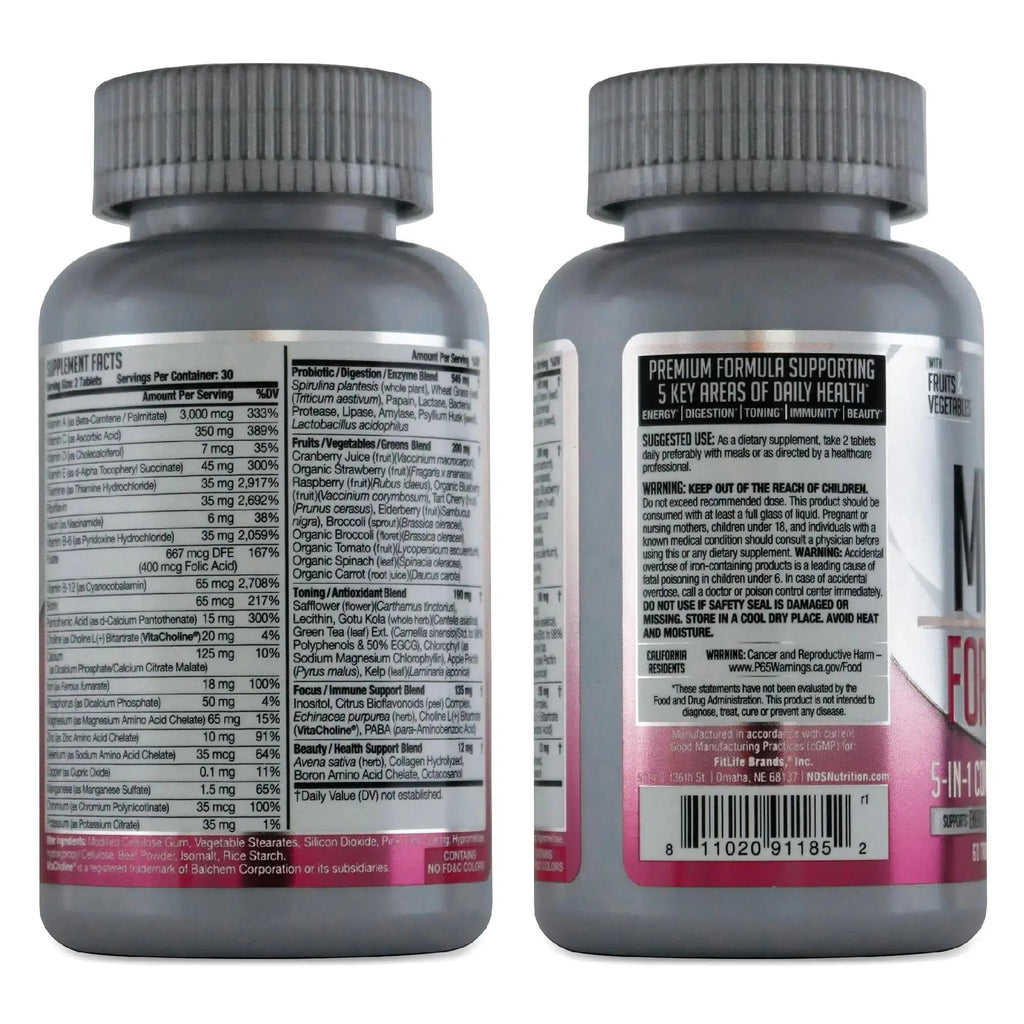 FitLife Brands Women's Nutrition MV360, 5-in-1 Complete Multivitamin with Essential Vitamins for Energy, Digestion, Toning, Immune Support FitLife Brands Au supplements