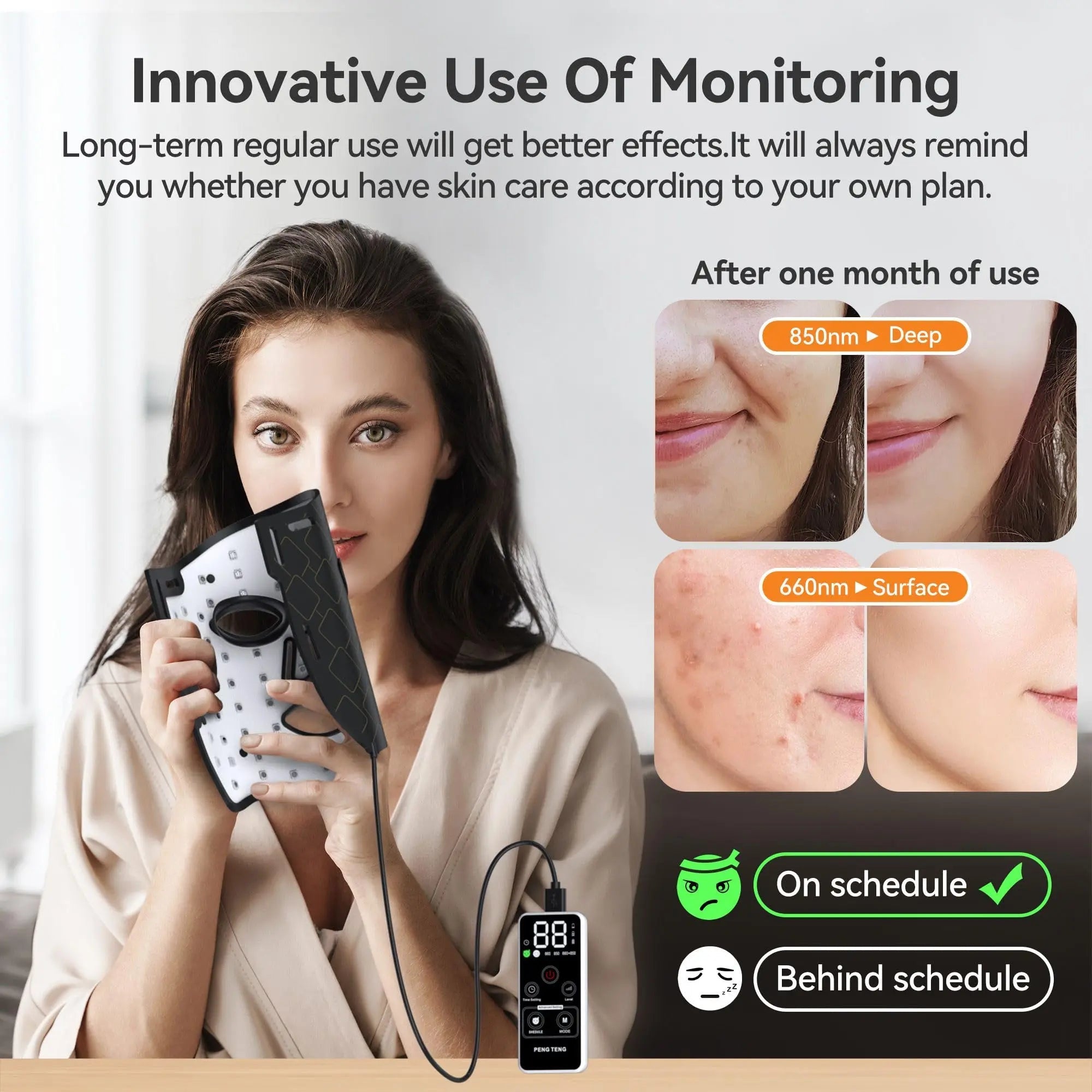 Peng Teng Red Light Therapy for Face, 660NM and 850NM,Innovative use of Monitoring,red Light Therapy Masks PengTeng Au supplements