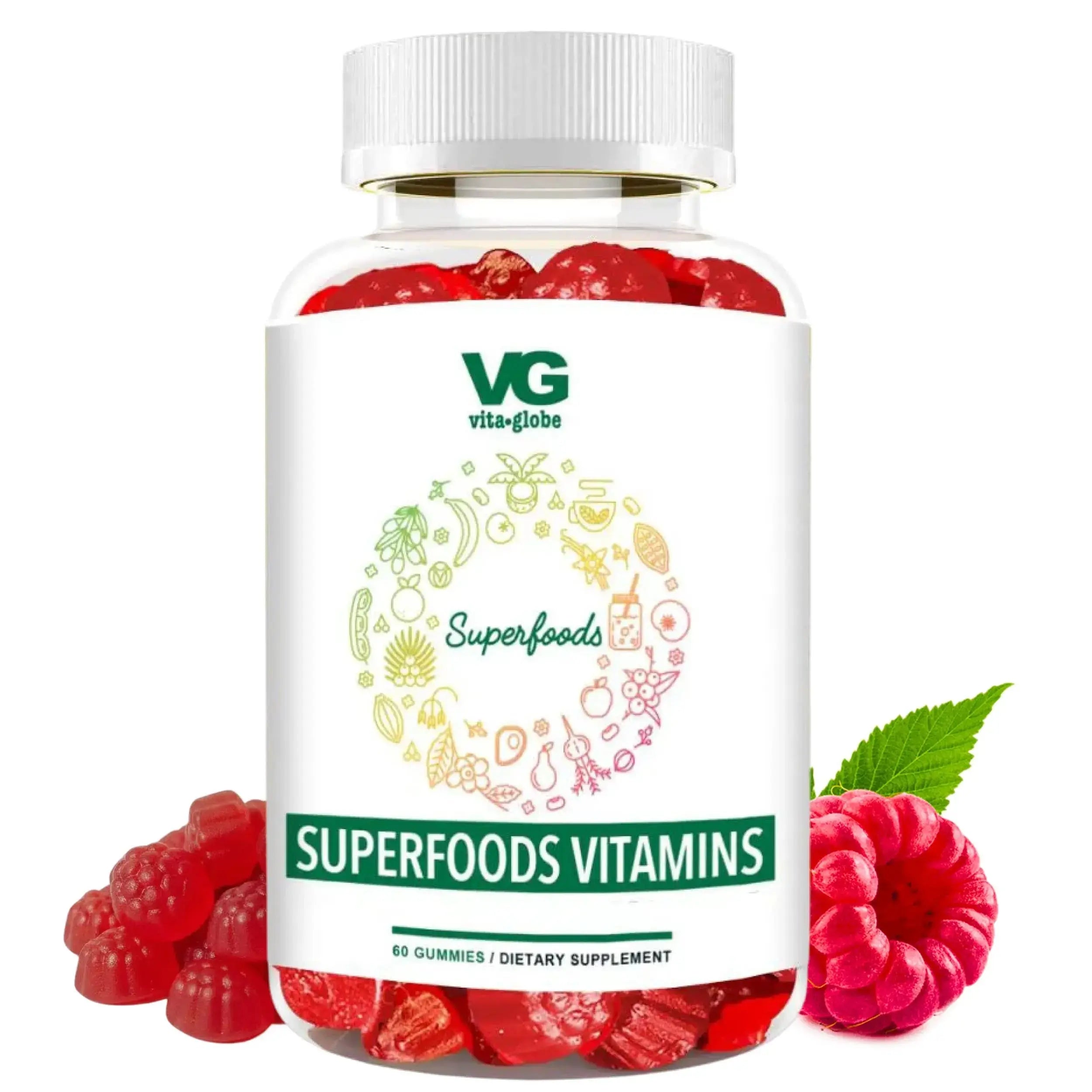 VITA GLOBE Superfood Gummy Vitamins – Immune Health & Antioxidant Support – Daily Wellness Gummies for Adults & Kids – Vegan VITA GLOBE Au supplements