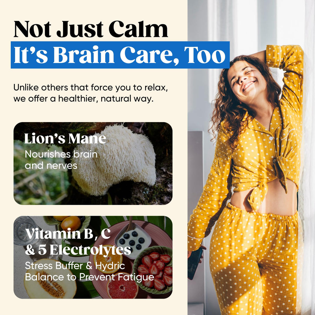 Venture Pal Calm Drink Mix, 12-in-1 Cortisol Reducer and Sleep Aid with Magnesium Glycinate, Ashwagandha, L-Theanine,Vitamin D, Calm Magnesium Powder