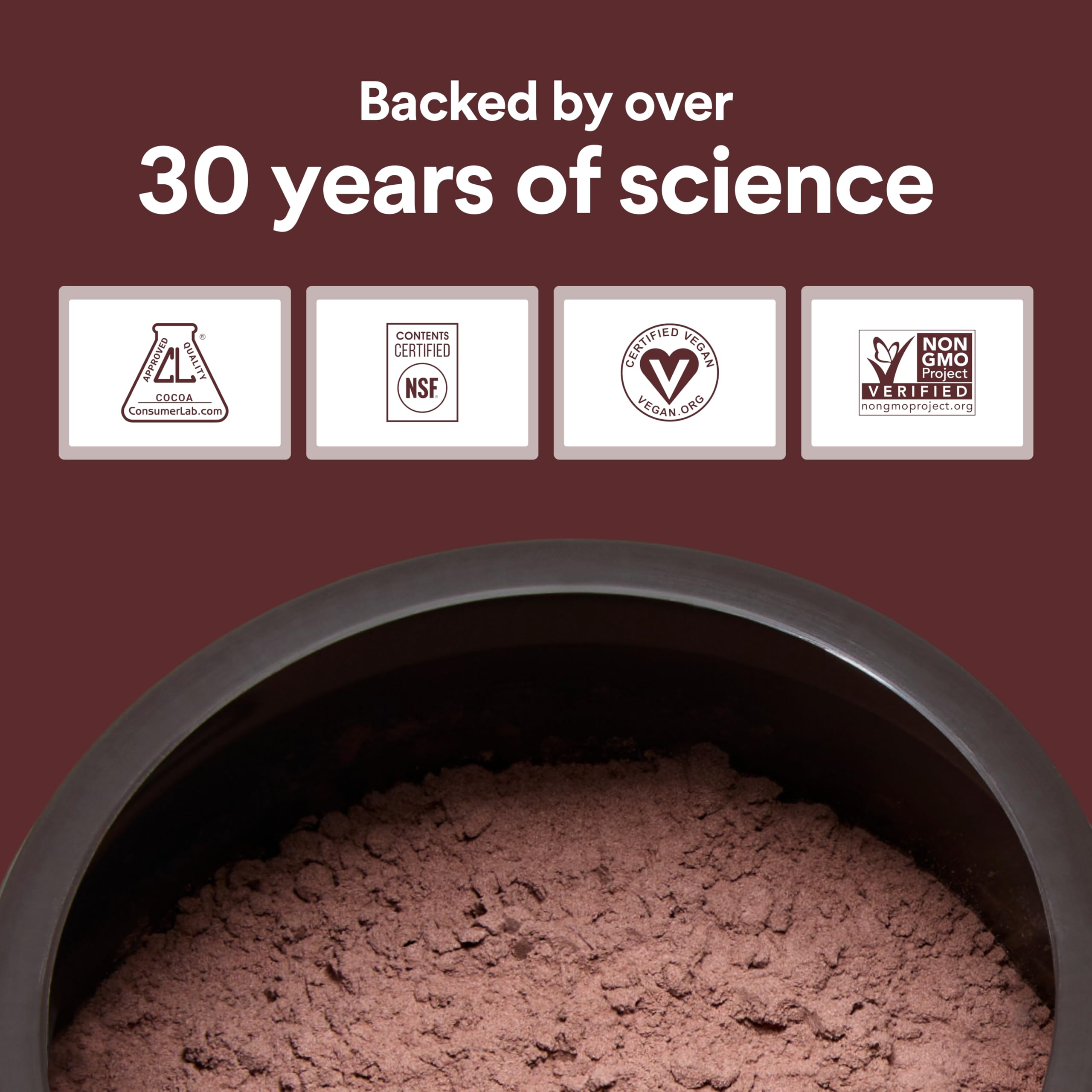 CocoaVia Cocoa Flavanols 500mg – Heart and Brain Support, High Flavanol Cocoa Extract, Boosts Nitric Oxide, Blood Circulation and Memory, Preworkout, Vegan
