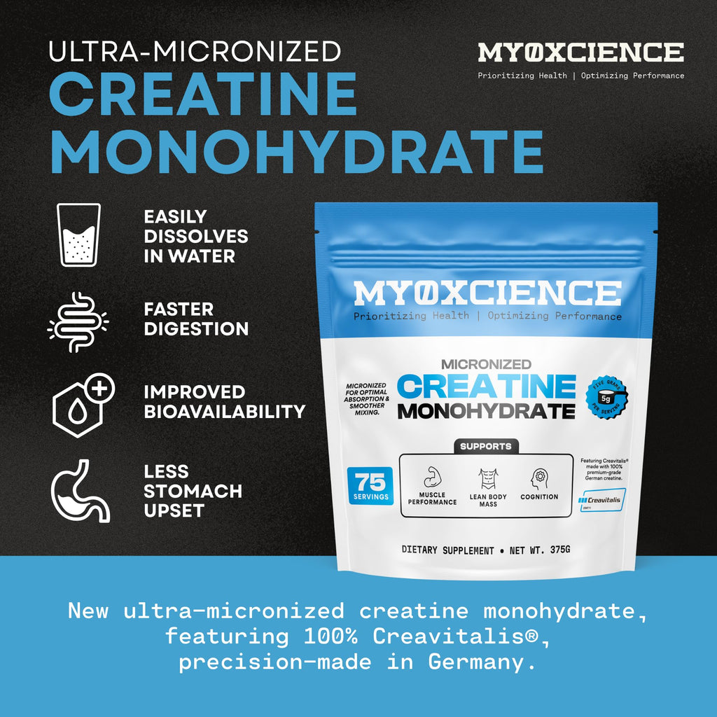 MYOXCIENCE Micronized Creavitalis Creatine | The World’s Purest Micronized Form of Creatine Monohydrate | Supports Muscle Performance
