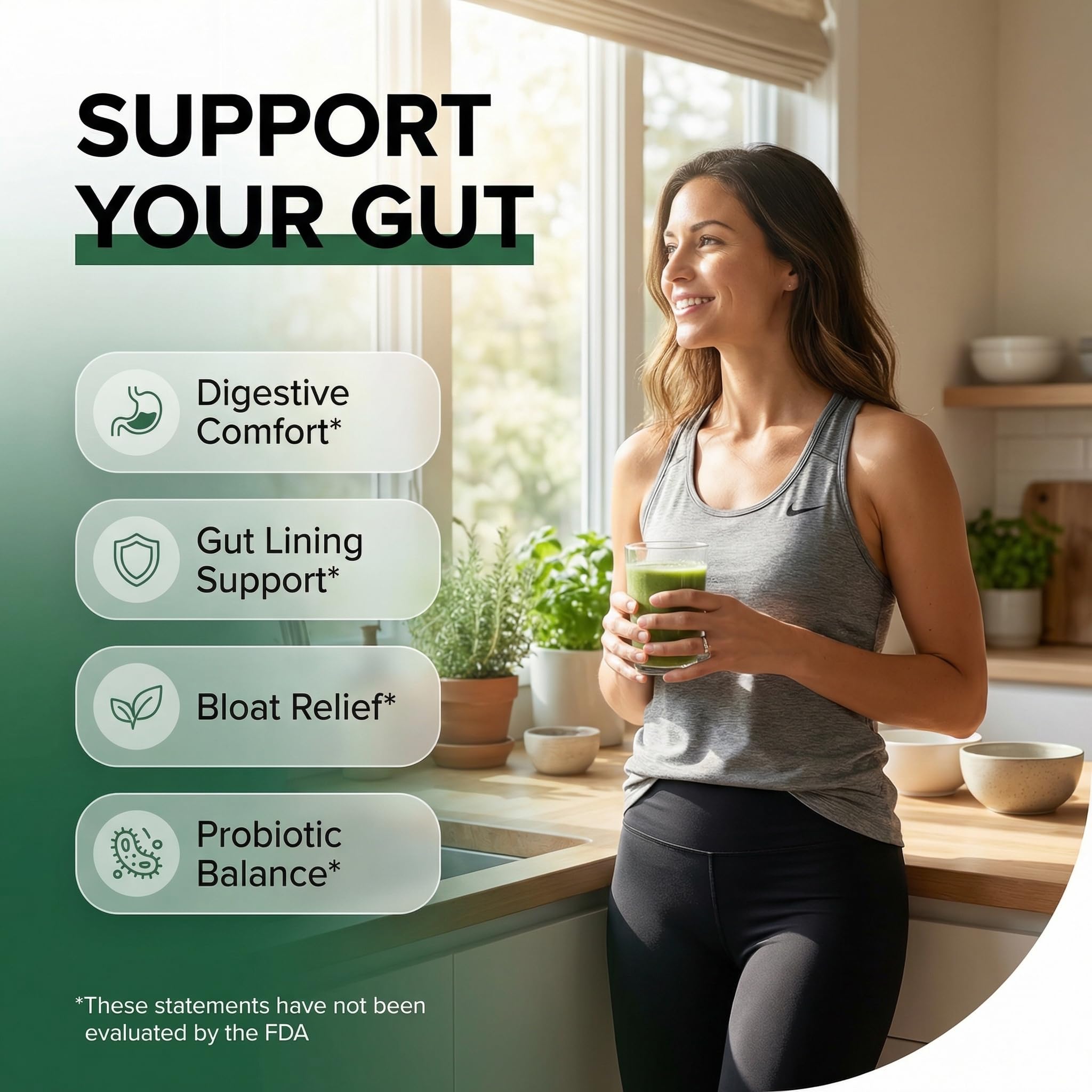 GutResto Fiber Supplement Psyllium Husk Powder Probiotic Gut Health Digestive Enzymes Prebiotic L-Glutamine Slippery Elm Aloe Vera Marshmallow Root Turmeric Ginger