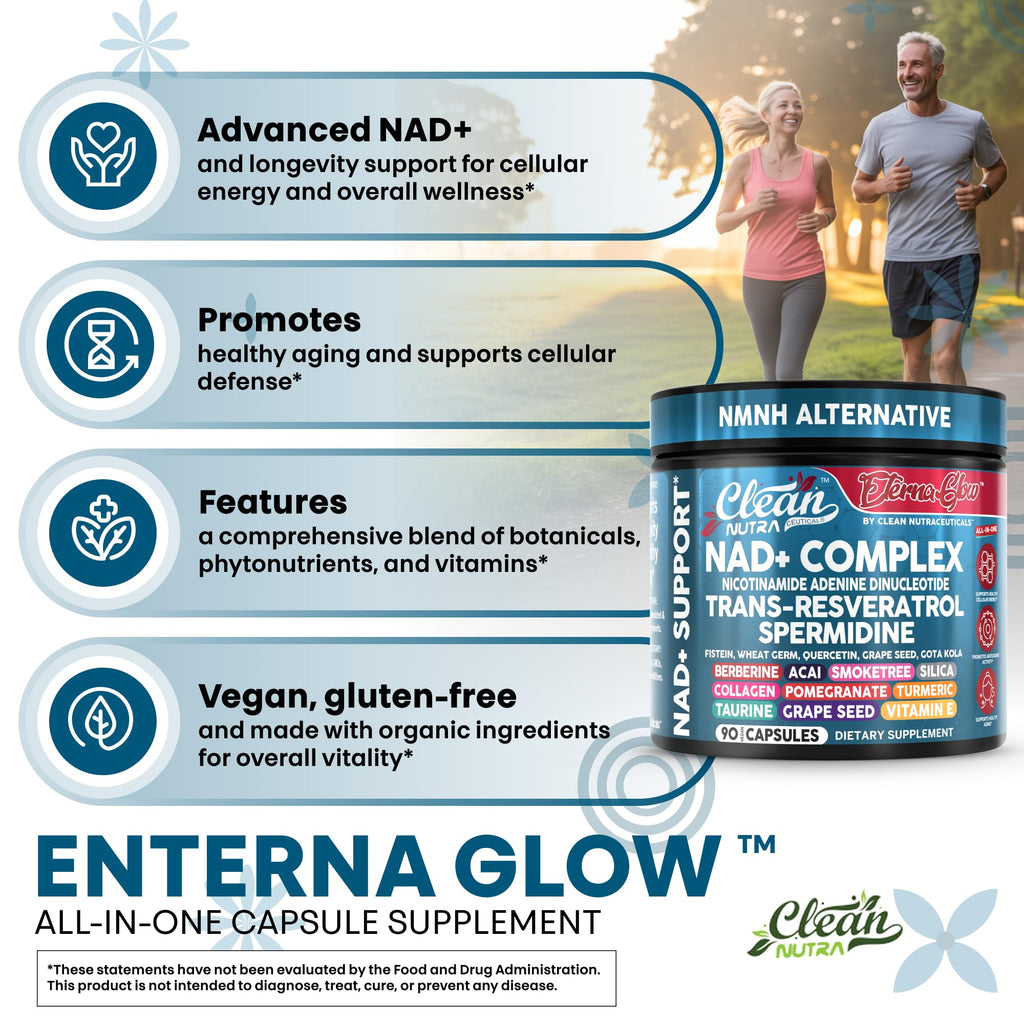 Clean NAD Supplement Resveratrol Liposomal NAD+ Spermidine Fisetin Wheat Germ Quercetin Grape Seed Extract Gotu Kola Berberine Astaxanthin Peptides for Women Energy 90 Capsules Clean Nutraceuticals Au supplements