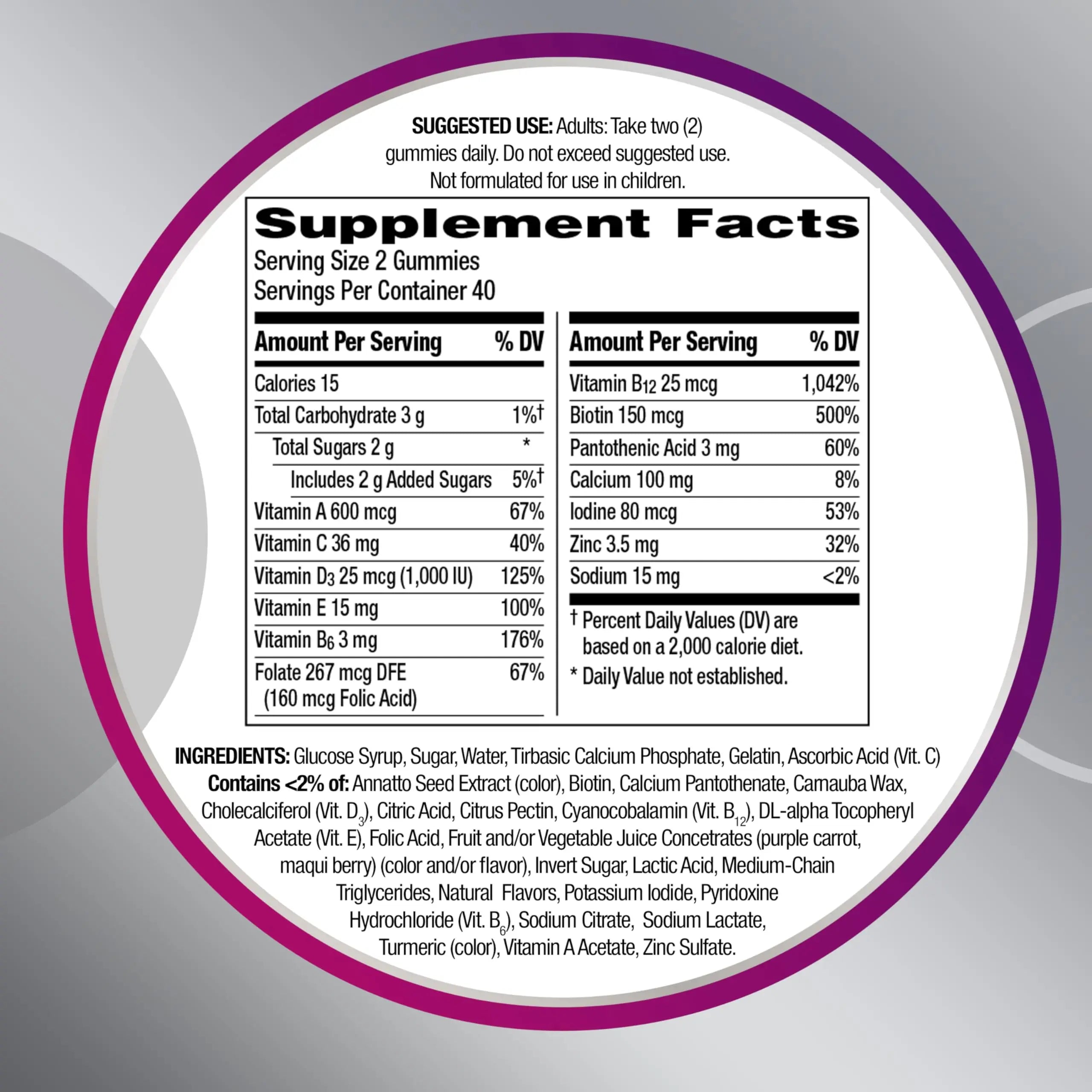 Centrum MultiGummies for Women 50 Plus, Multivitamin/Multimineral Supplement with Vitamins D3, E, B6, and B12 Centrum Au supplements