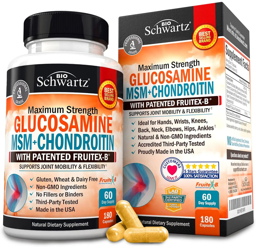 Glucosamine Chondroitin MSM 2110mg - Joint Support Supplement with Turmeric BioSchwartz Au supplements