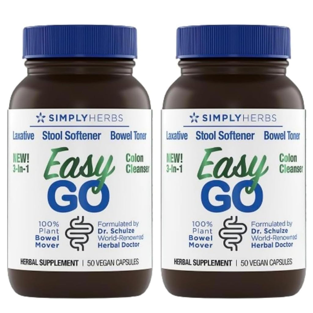Simply Herbs Easy Go Bowel Mover - Adult Cleansing Supplement for Colon Health Support - Bowel Movement Aid - Stool Softener - Daily-Use Laxative - Plant-Based Ingredients - Vegan - 100 Count (2 Pack) Dr. Schulze's Au supplements
