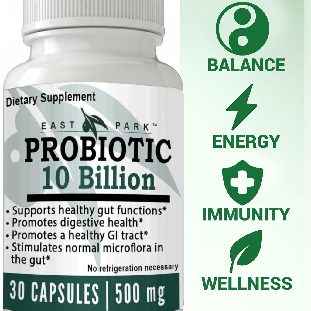 East Park Research d-Lenolate Probiotic Supplement | Probiotic 10 Billion CFUs Supports Gut & Digestive Health | Dietary Supplement Probiotics