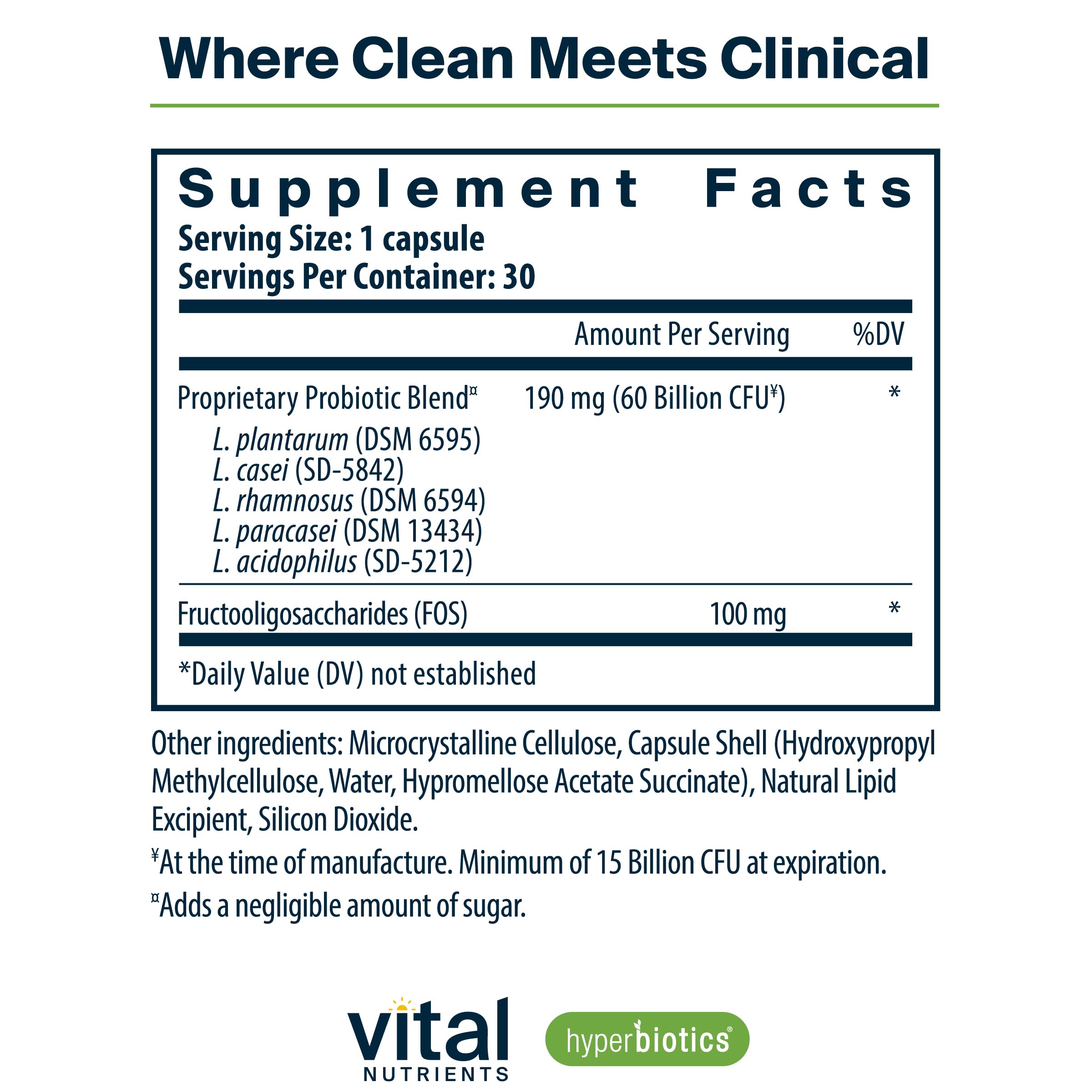 Hyperbiotics Vital Nutrients Prebiotic and Probiotic for Women and Men | 60 Billion CFU | Pre and Probiotics Supports Digestive Health, Constipation, Diarrhea,