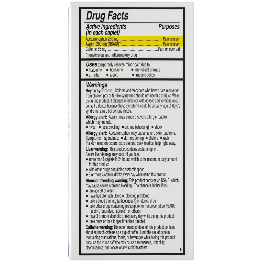 Vanquish Headache Relief, Acetaminophen, Aspirin, Caffeine, 100 Caplets, Packaging May Vary Vanquish Au supplements