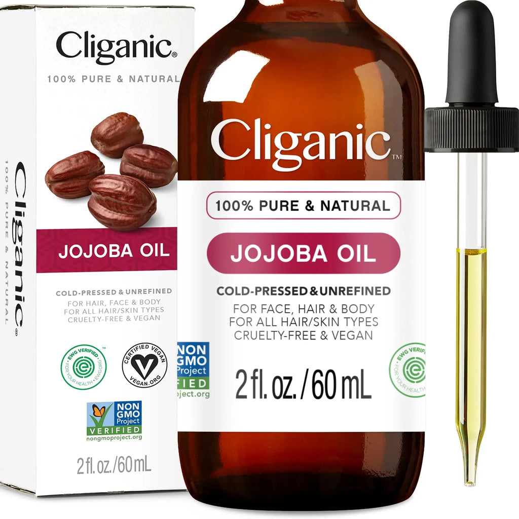 Cliganic Non-GMO Jojoba Oil for Skin, Hair & Face (2oz) | 100% Pure, Natural Cold Pressed Unrefined Cliganic Au supplements