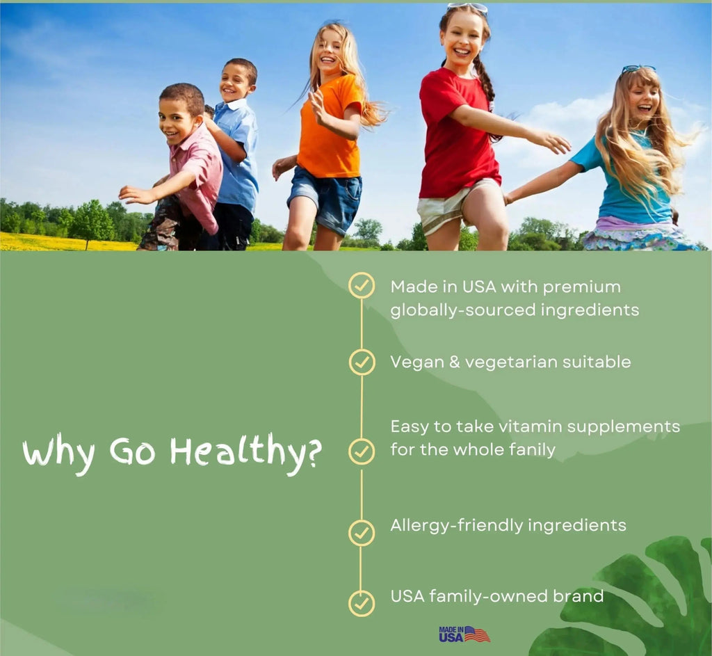 Go Healthy Kids Vitamins D3 K2 (MK-7), Child Vitamin D, Liquid Vegan D3 K2 Drops for Kids Go Healthy Natural Au supplements