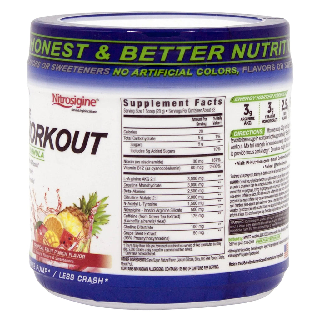 Performance Inspired Nutrition PreWorkout Powder - All Natural - G-Free & Vegan Formula PERFORMANCE INSPIRED Au supplements