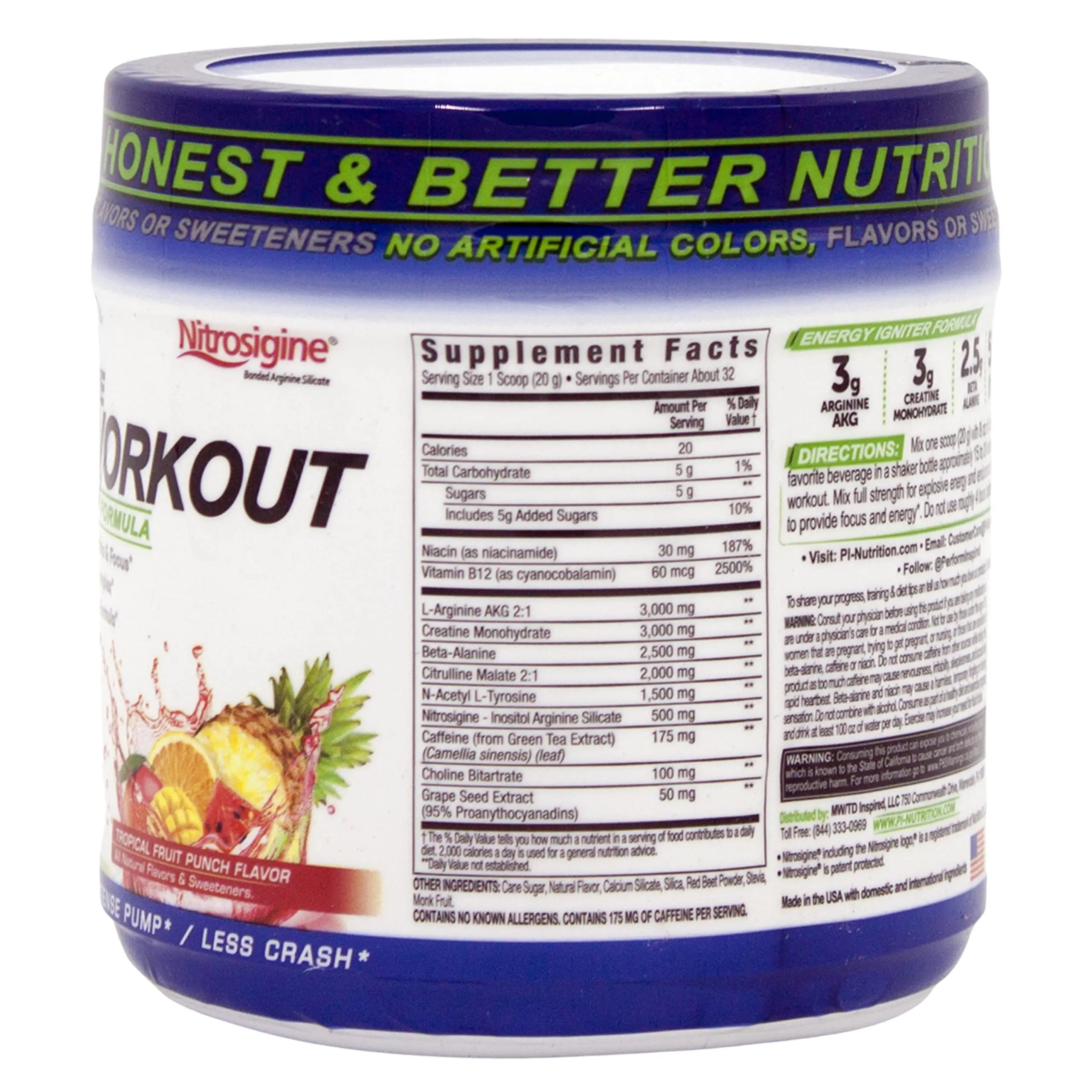 Performance Inspired Nutrition PreWorkout Powder - All Natural - G-Free & Vegan Formula PERFORMANCE INSPIRED Au supplements