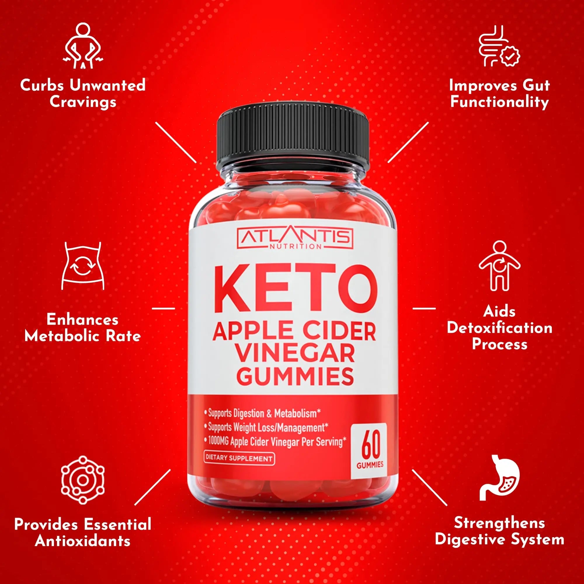Keto ACV Gummies for Weight Loss - Apple Cider Vinegar Keto ACV Gummies Formulated Atlantis Nutrition Au supplements