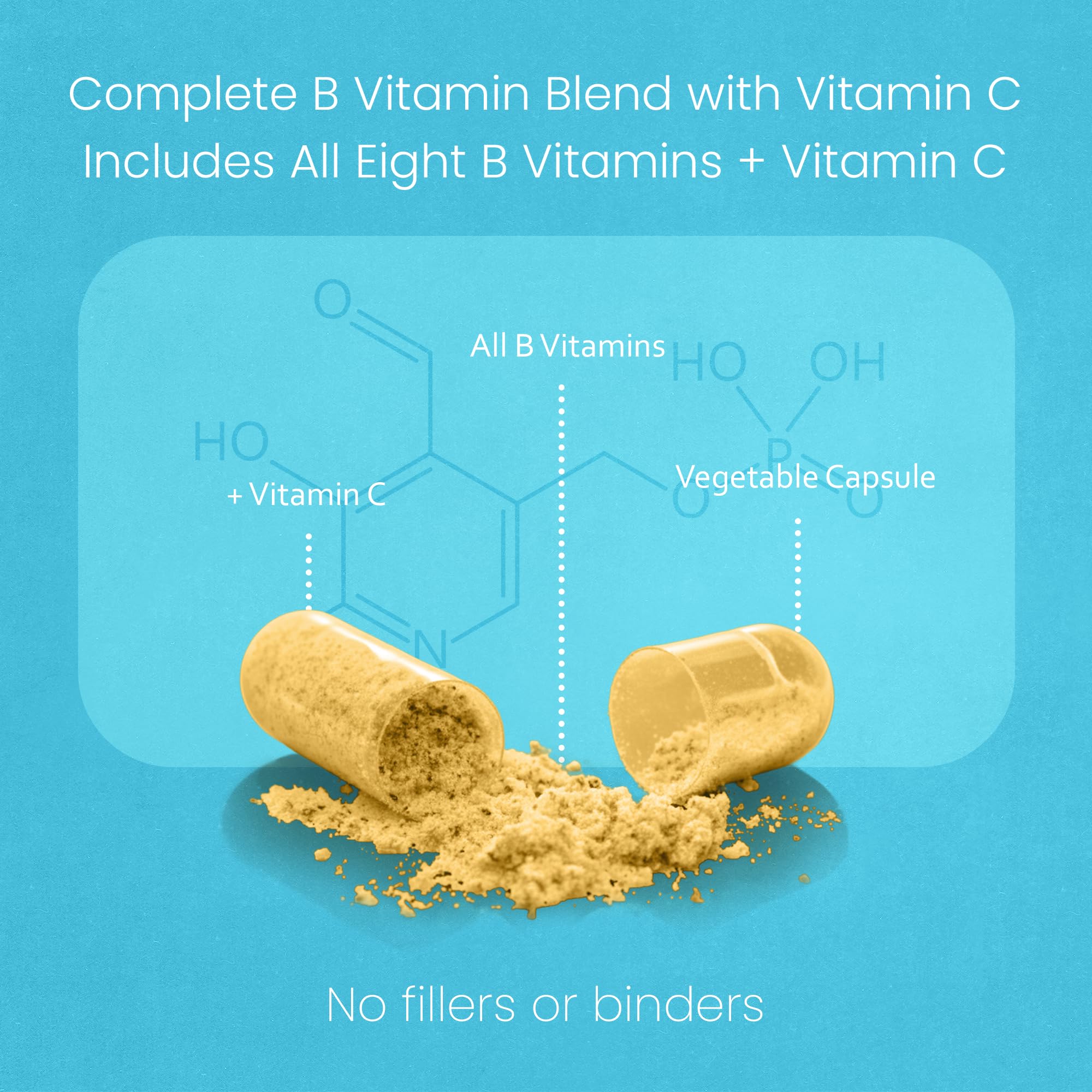 NaturaLife Labs Vitamin B Complex – All B Vitamins Including Active B2, B6, B9 & B12 (Methylcobalamin), Plus B1, B3, B5, B7 & Vitamin C – 100 Capsules