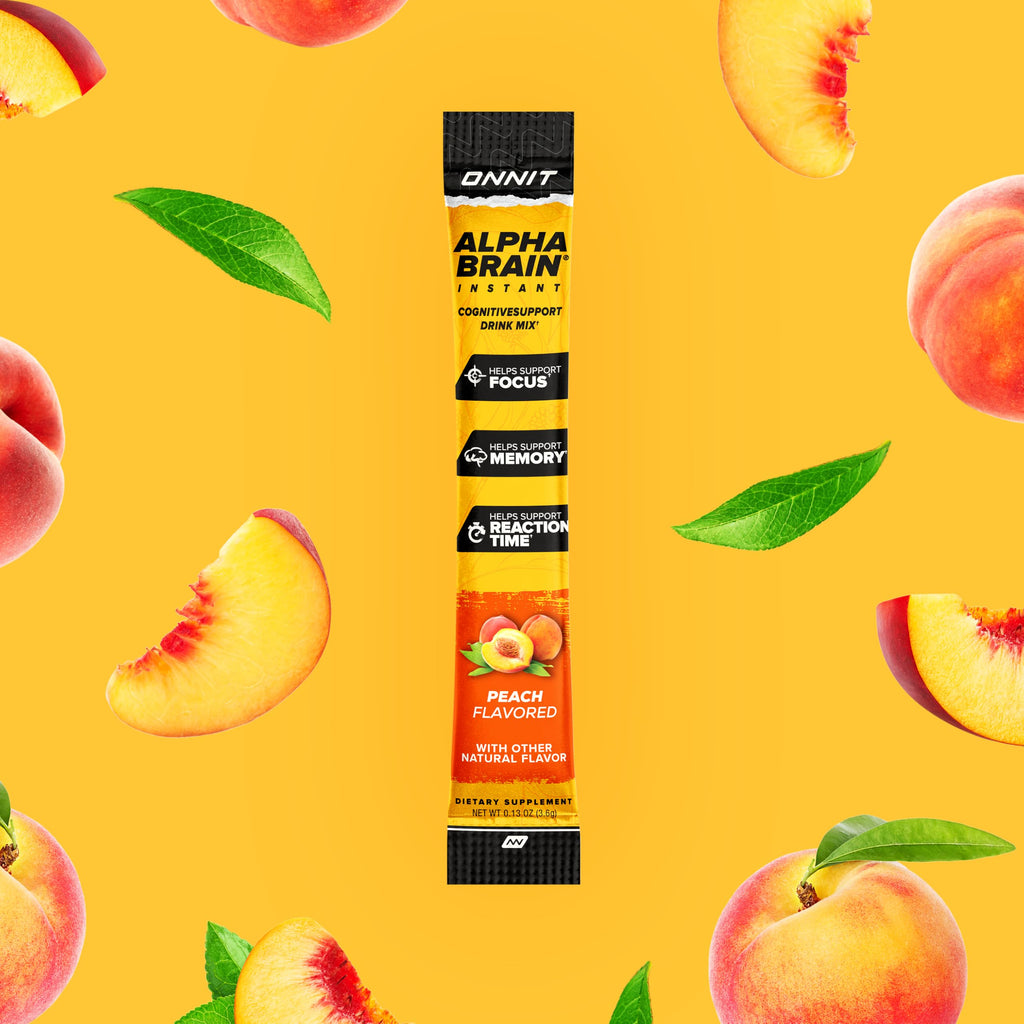 ONNIT Alpha Brain Instant Cognitive Support Drink Mix, Nootropic Supplement for Focus, Memory and Clarity, Peach Flavor, 0.13 oz Packets, 30 Count ONNIT Au supplements