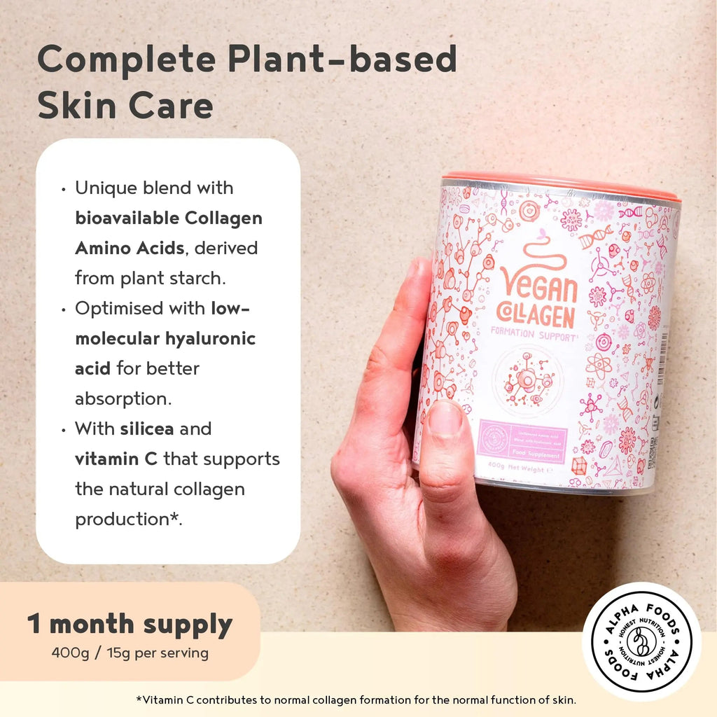 Vegan Collagen Powder with Hyaluronic Acid - Unflavoured 400g Powder Alpha Foods Au supplements