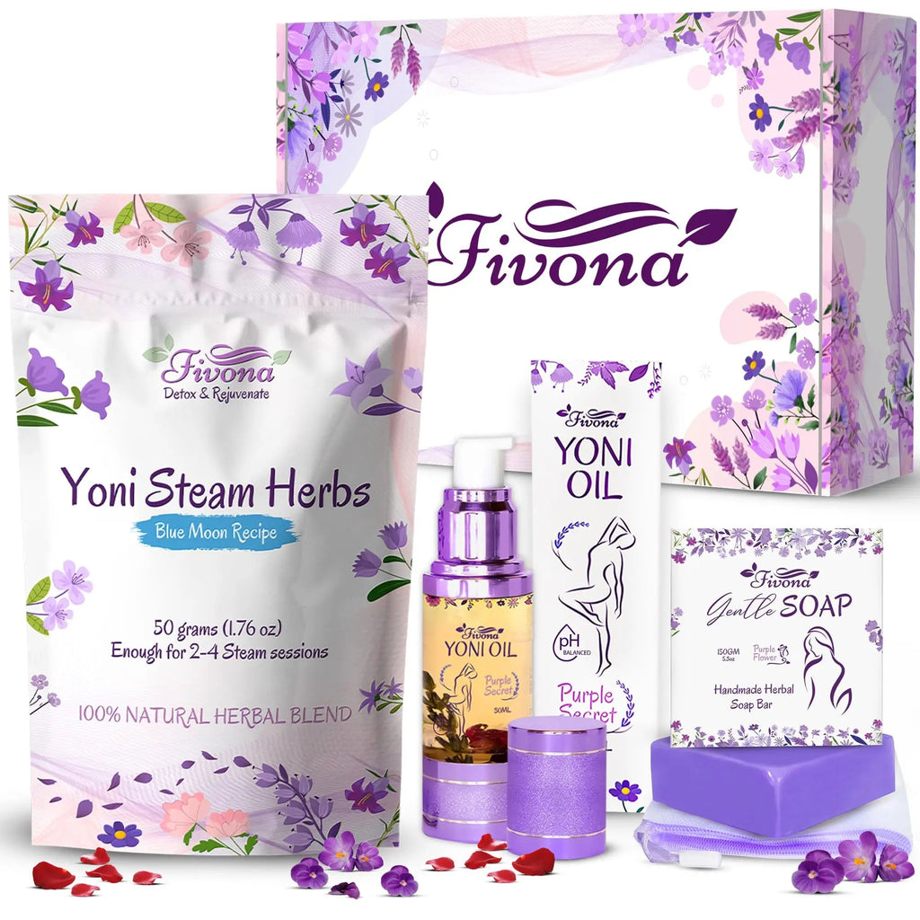 FIVONA Yoni Care Kit 3 in 1 - pH Balanced Natural Vaginal Oil 30 ml, Organic Herbal Soap 5.3 oz FIVONA Au supplements