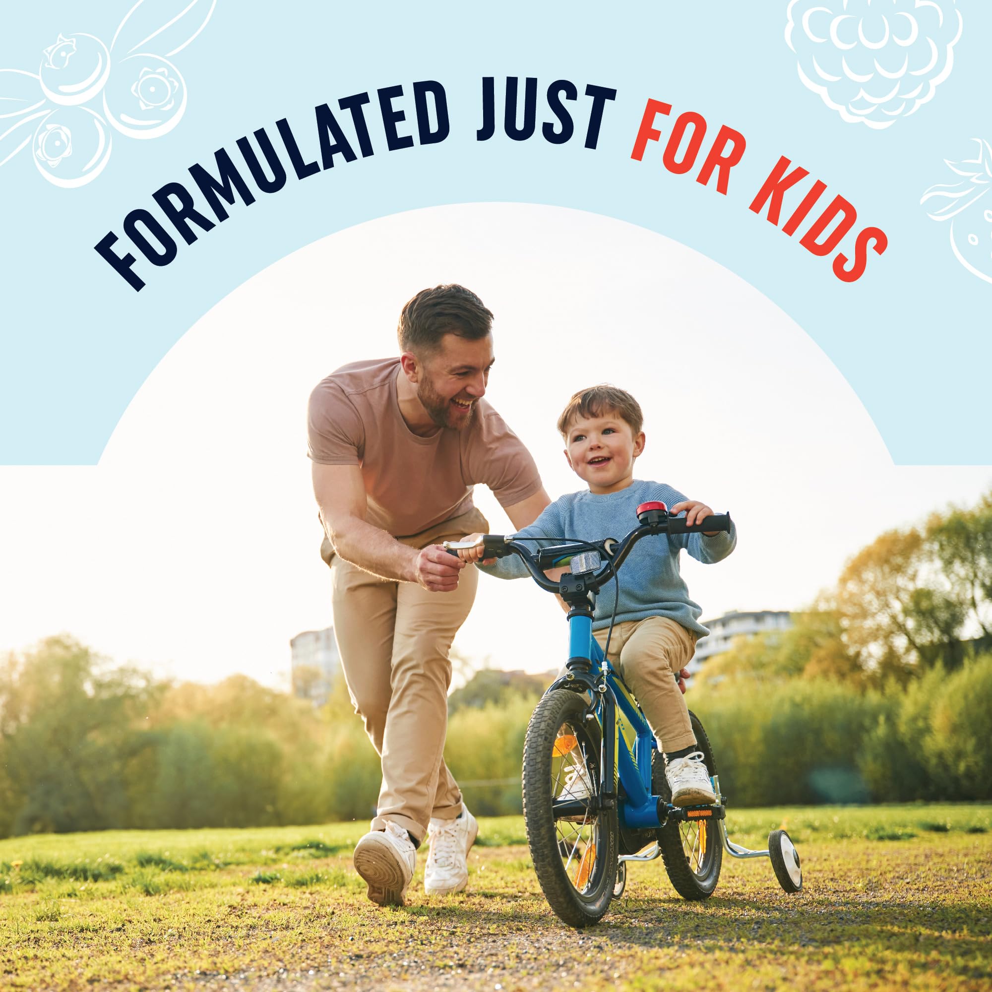 Kids Probiotic Gummies | 2 Billion Probiotics + 100mg Prebiotic Fiber for Immune & Digestion Support | Low Sugar Per Serving | For Children Ages 2+ | Gluten-Free,