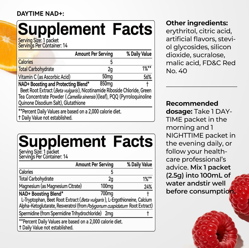 OxyEnergy NAD Supplement 1550 mg-Daytime Nicotinamide Riboside + Nighttime L-Tryptophan with Resveratrol, Glutathione, PQQ, 24-Hour Nonstop Energy, Anti-Aging & Cellular Renewal, 28 Packets OxyEnergy Au supplements